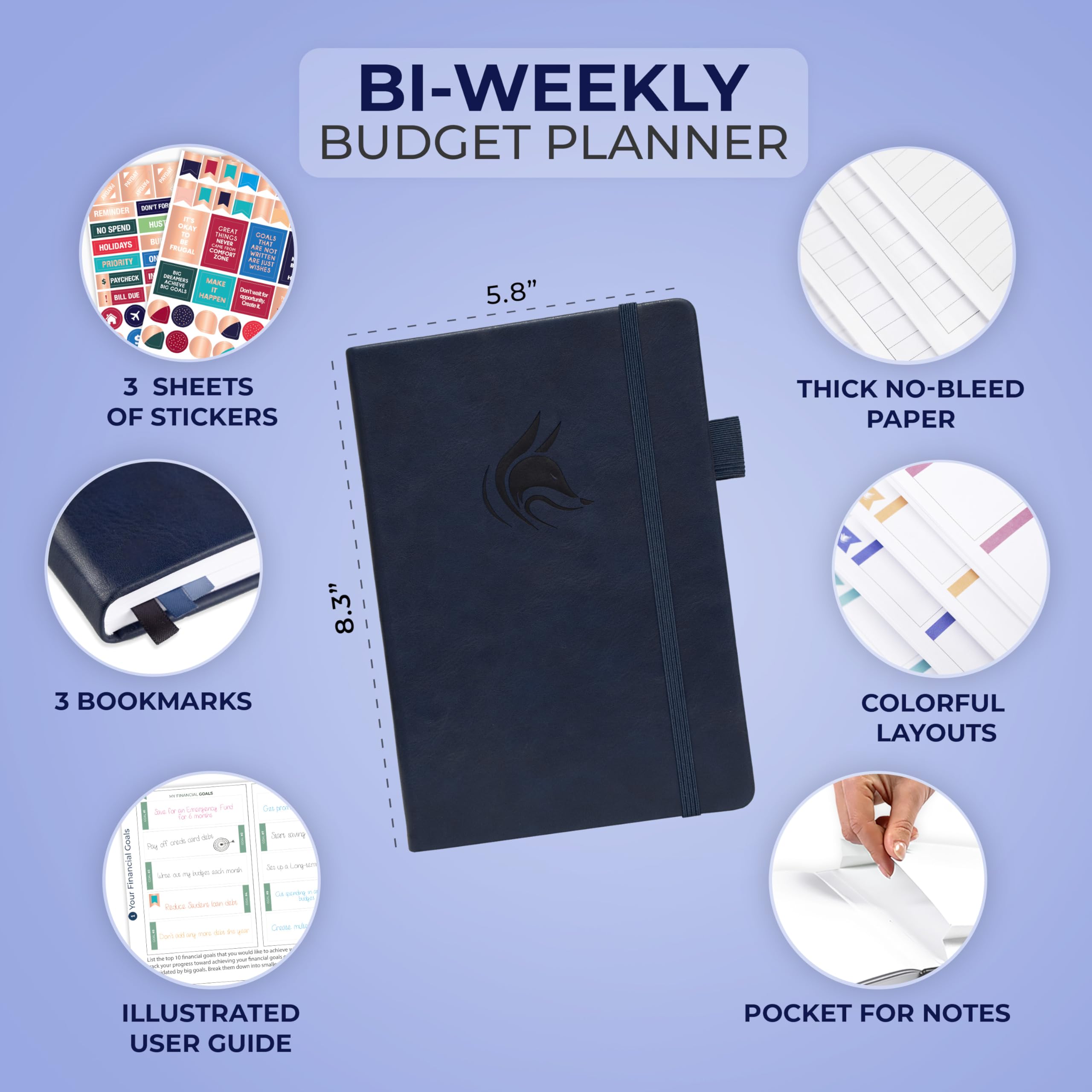 Clever Fox Budget Planner - Undated Expense Tracker & Bill Organizer for Home & Office Use