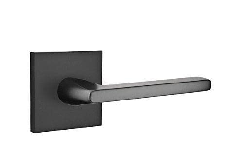 Emtek Privacy Set - Square Rosette & Helios Lever (Right Hand, Oil Rubbed Bronze) | Premium Door Hardware for Home Security & Privacy | Perfect for Bedrooms, Bathrooms & Private Spaces