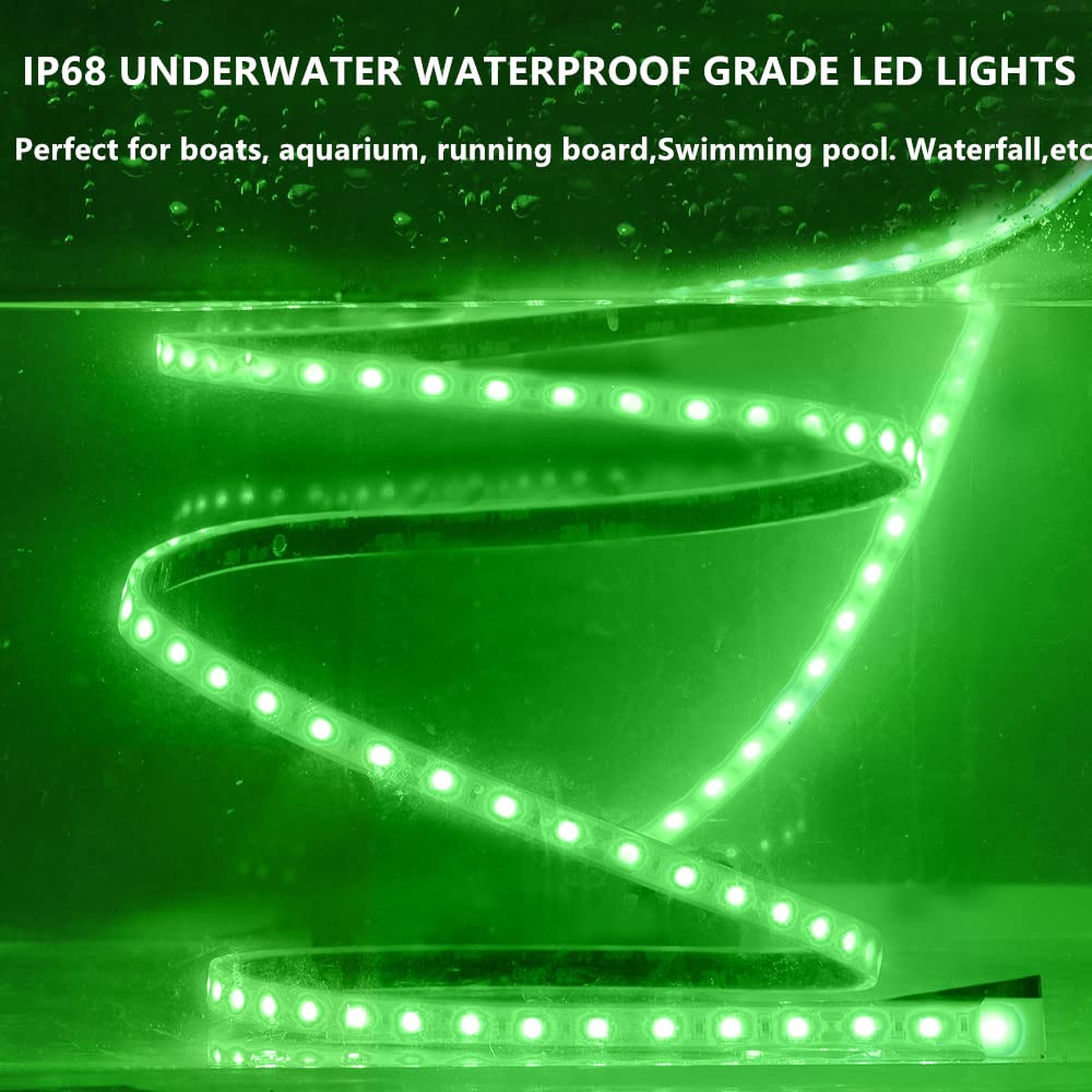 12V 6FT Marine Submersible LED Strip Lights - IP68 Waterproof Underwater Boat Lighting for Pontoon, Kayak & Fishing | Deck & Interior Courtesy Lights | Perfect for Night Fishing & Boating Safety