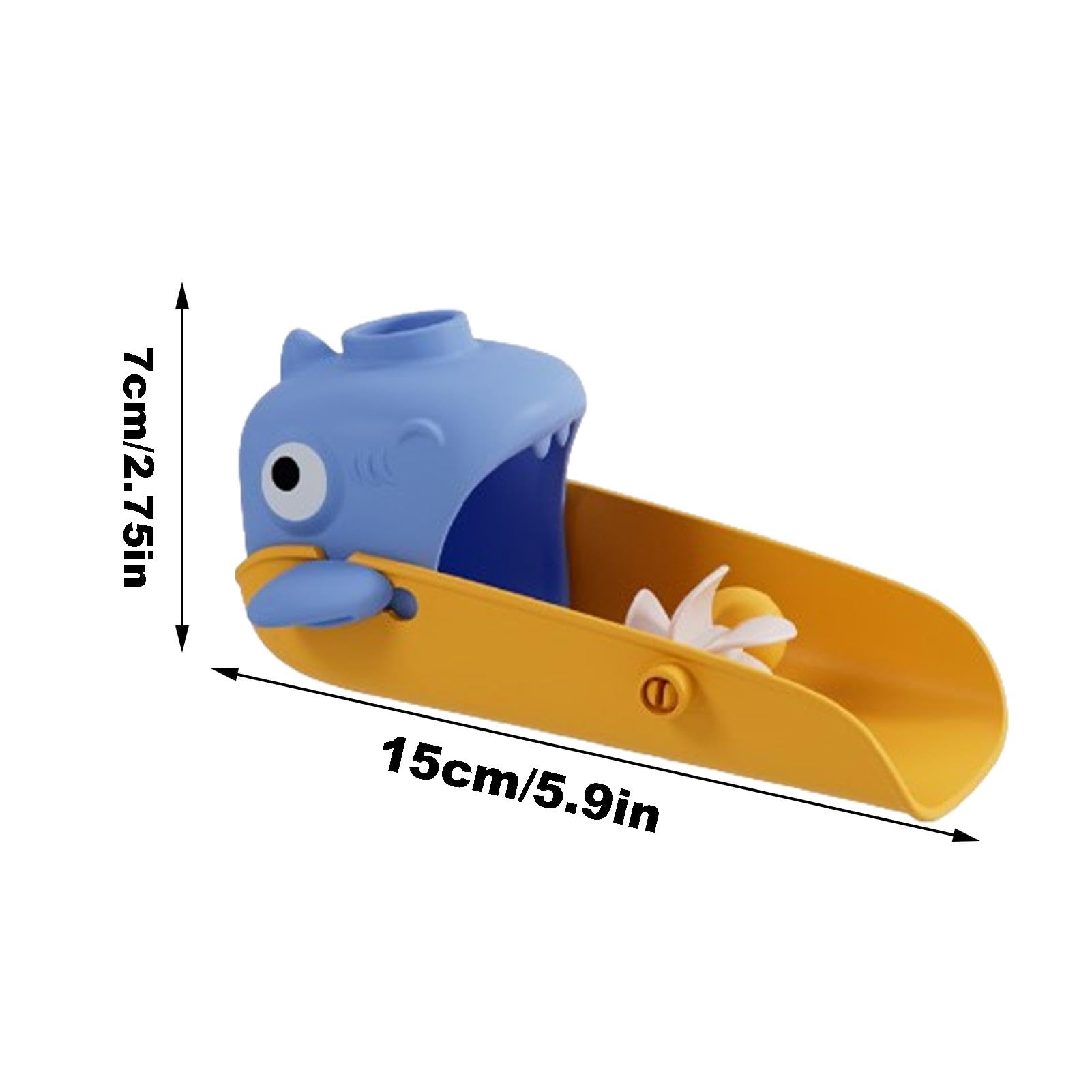 Shark Design Faucet Extender - Long Bathroom Sink Spout Extension for Kids, Fun Water Faucet Cover & Wash Helper (Perfect for Children's Hand Washing & Playtime)