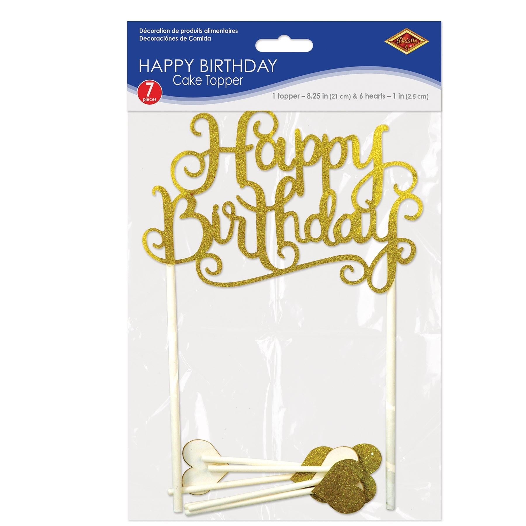 12 Pack Gold Happy Birthday Cake Toppers - Premium Party Decorations for Birthday Cakes, Cupcakes & Desserts - Perfect for Birthday Parties, Celebrations & Special Occasions