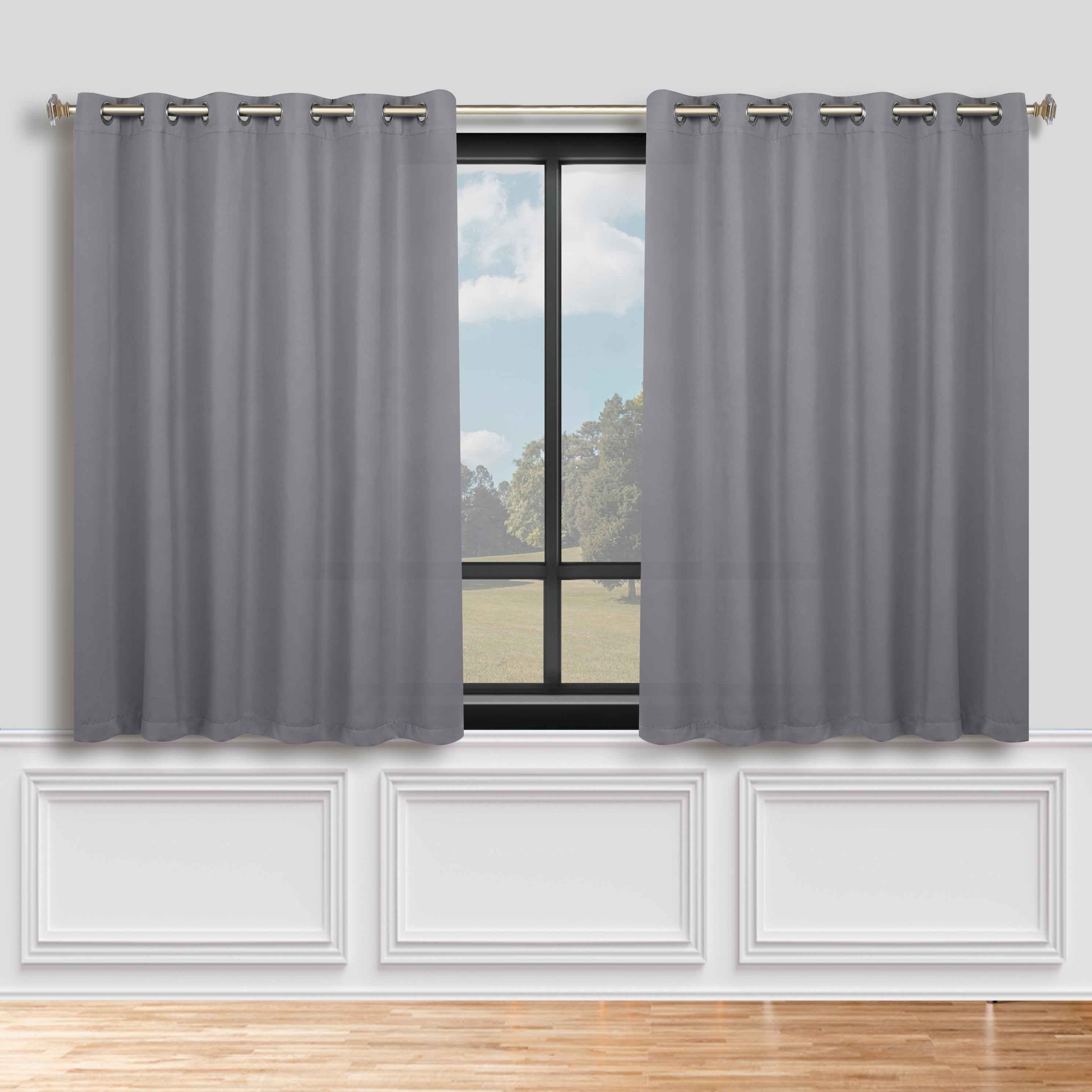Classic Modern Solid Blackout Curtain Panels - Set of 2 for Bedroom & Living Room - Light Blocking Thermal Insulated Window Drapes for Home Decor