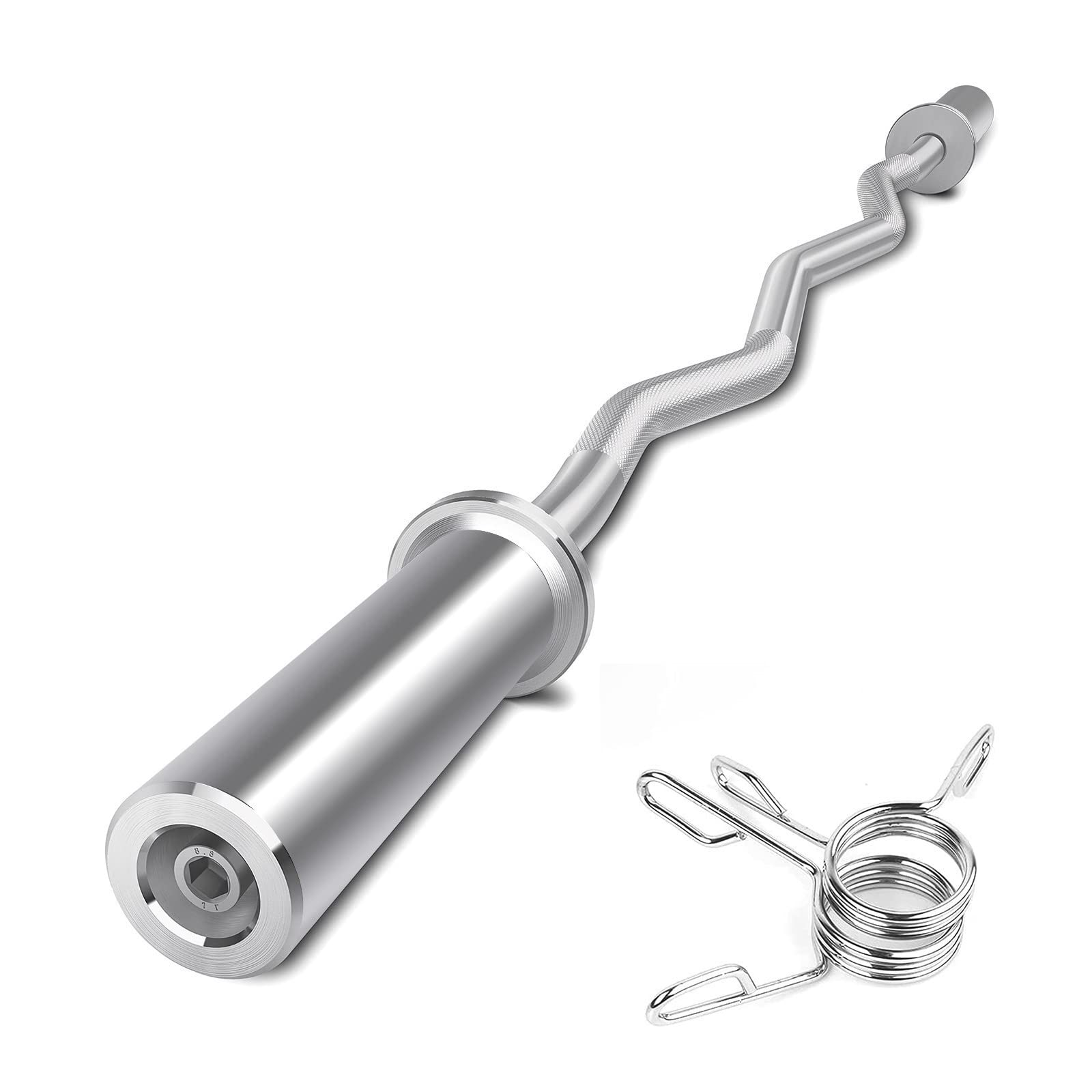 **Meticpr 6ft Olympic Weight Lifting Barbell Bar - Heavy Duty Powerlifting & Strength Training Equipment for Home Gym, CrossFit, Deadlifts, Squats, Bench Press - Includes 2 Clamps (Silver, 344 lbs Capacity)**    *(Use Case: Perfect for home workouts, garage gyms, CrossFit training, powerlifting, and strength conditioning.)*