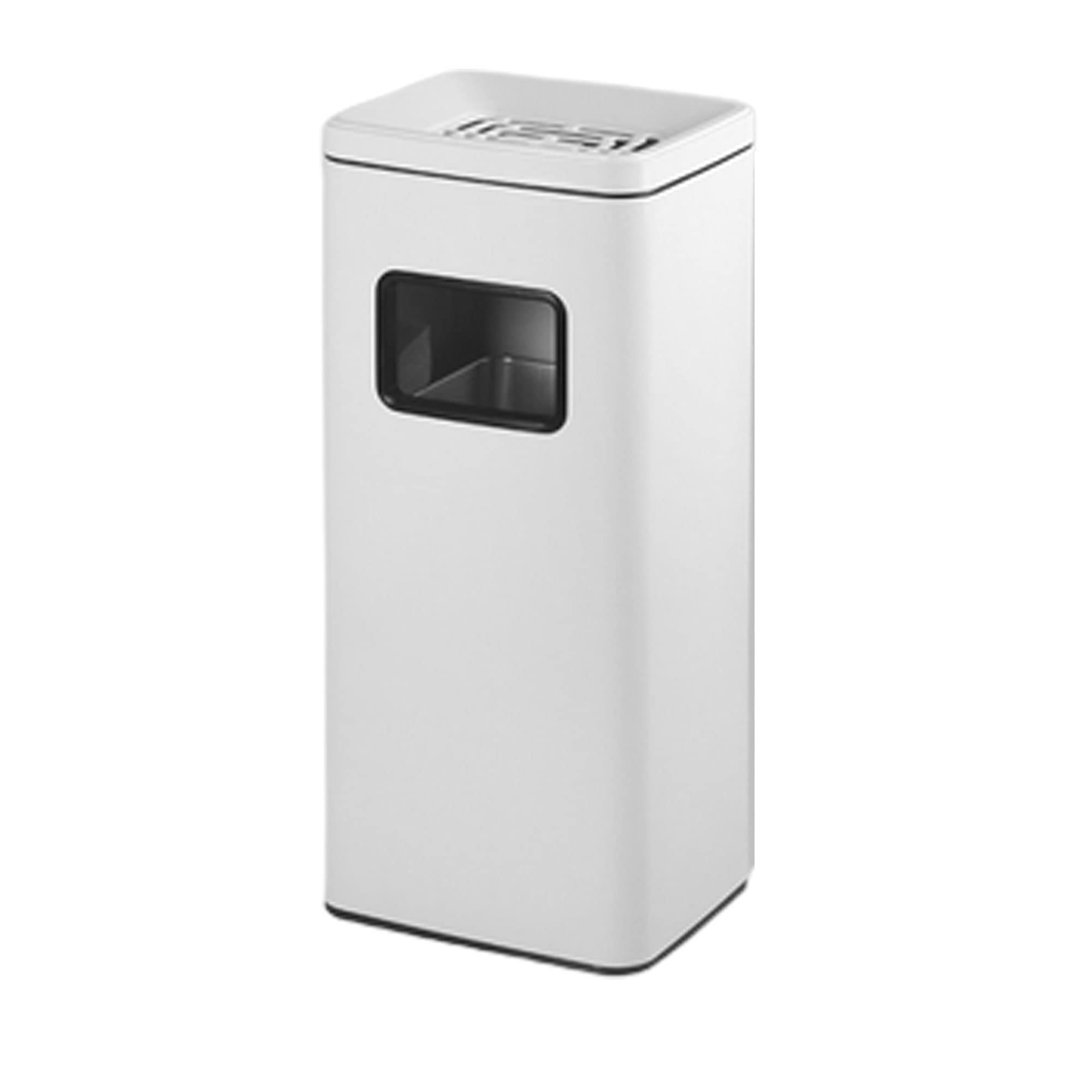 Bingjue Stainless Steel Trash Can with Lid - 26.8x11.8x9.8 Inch Detachable Commercial Garbage Bin for Indoor/Outdoor Use - Perfect for Kitchen, Office, Restaurant & Warehouse Waste Disposal