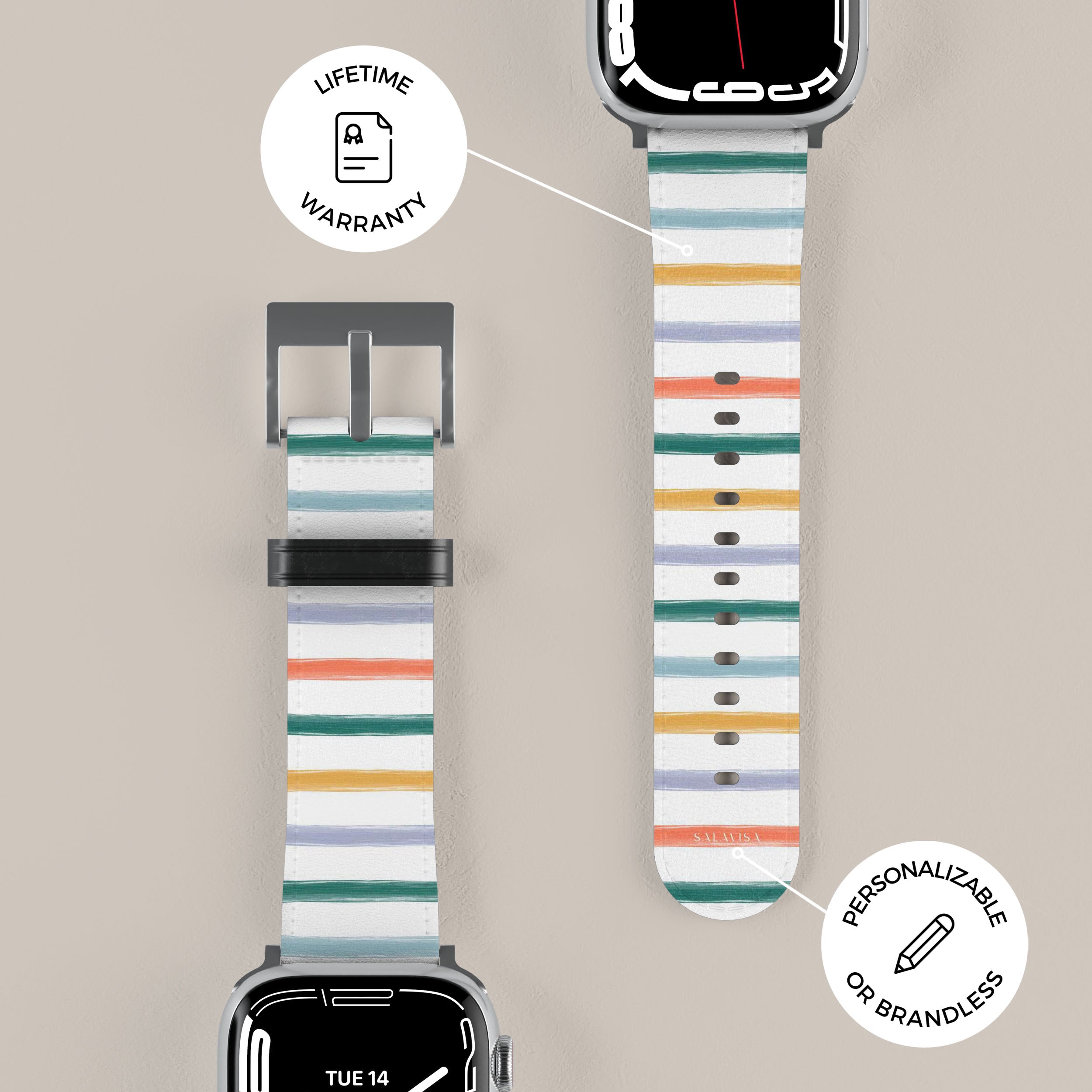 Stylish Summer Stripes Apple Watch Band - Comfortable & Durable Replacement Strap for Workouts, Swimming & Everyday Use