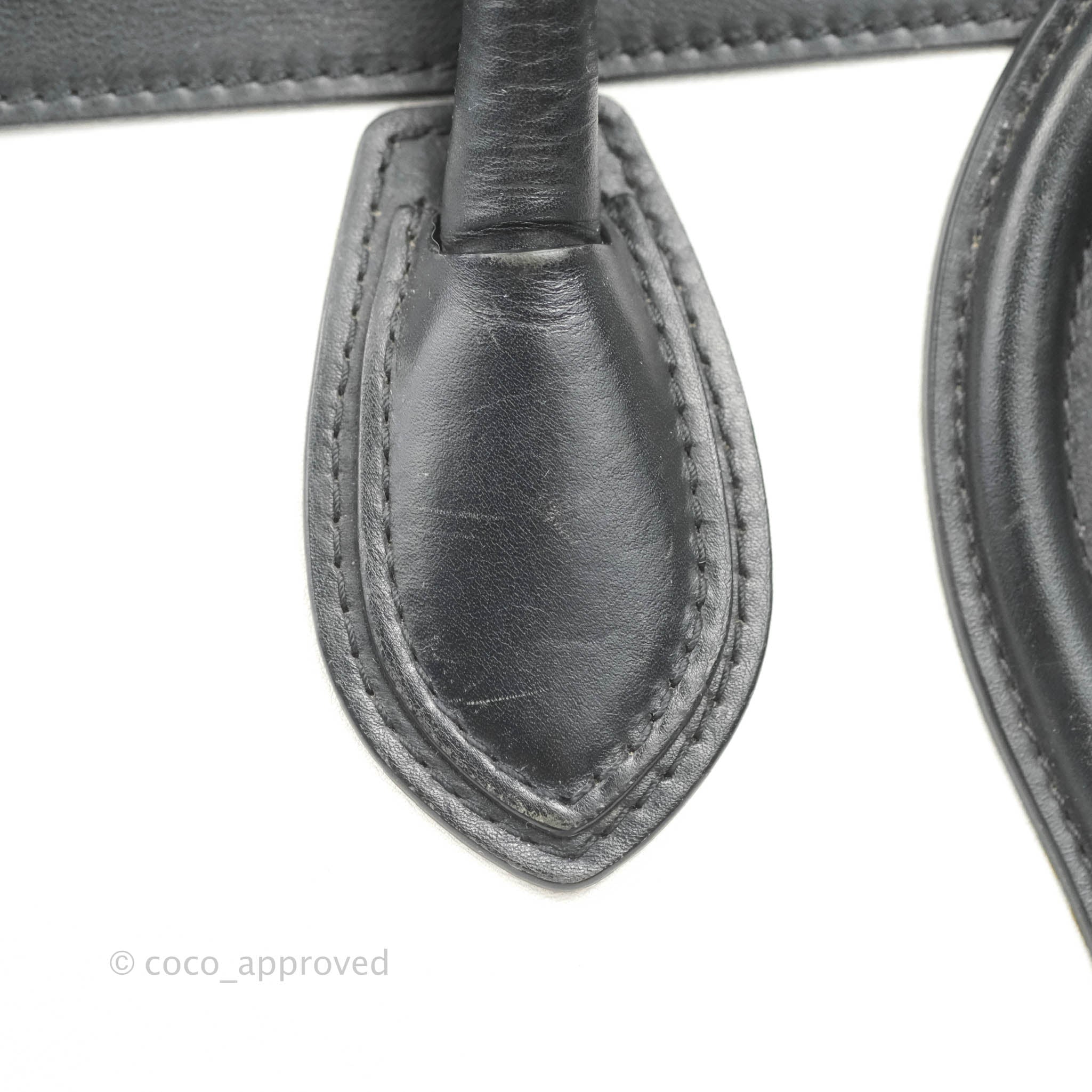 Celine Mini Luggage Bag in Black, White & Brown Calfskin Leather - Perfect for Work, Travel & Everyday Use