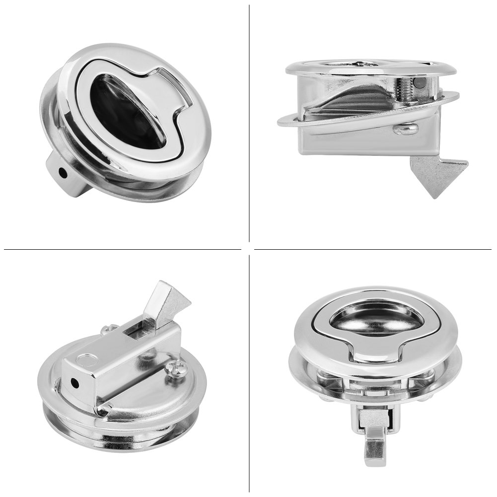 Stainless Steel Flush Pull Hatch Lock for RV Marine Boat - Durable Waterproof Security Access Door for Camper, Yacht & Travel Trailer