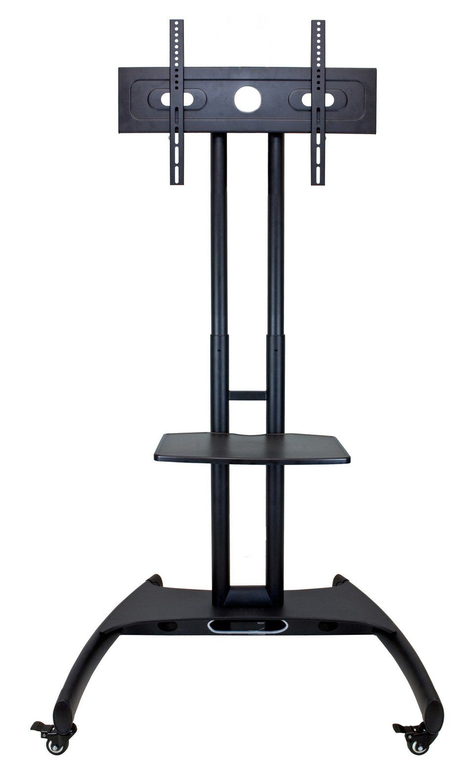 Adjustable Height Rolling Flat Panel Cart with Accessory Shelf - Mobile Workstation for Office, Classroom, or Home Organization - Luxor Brand