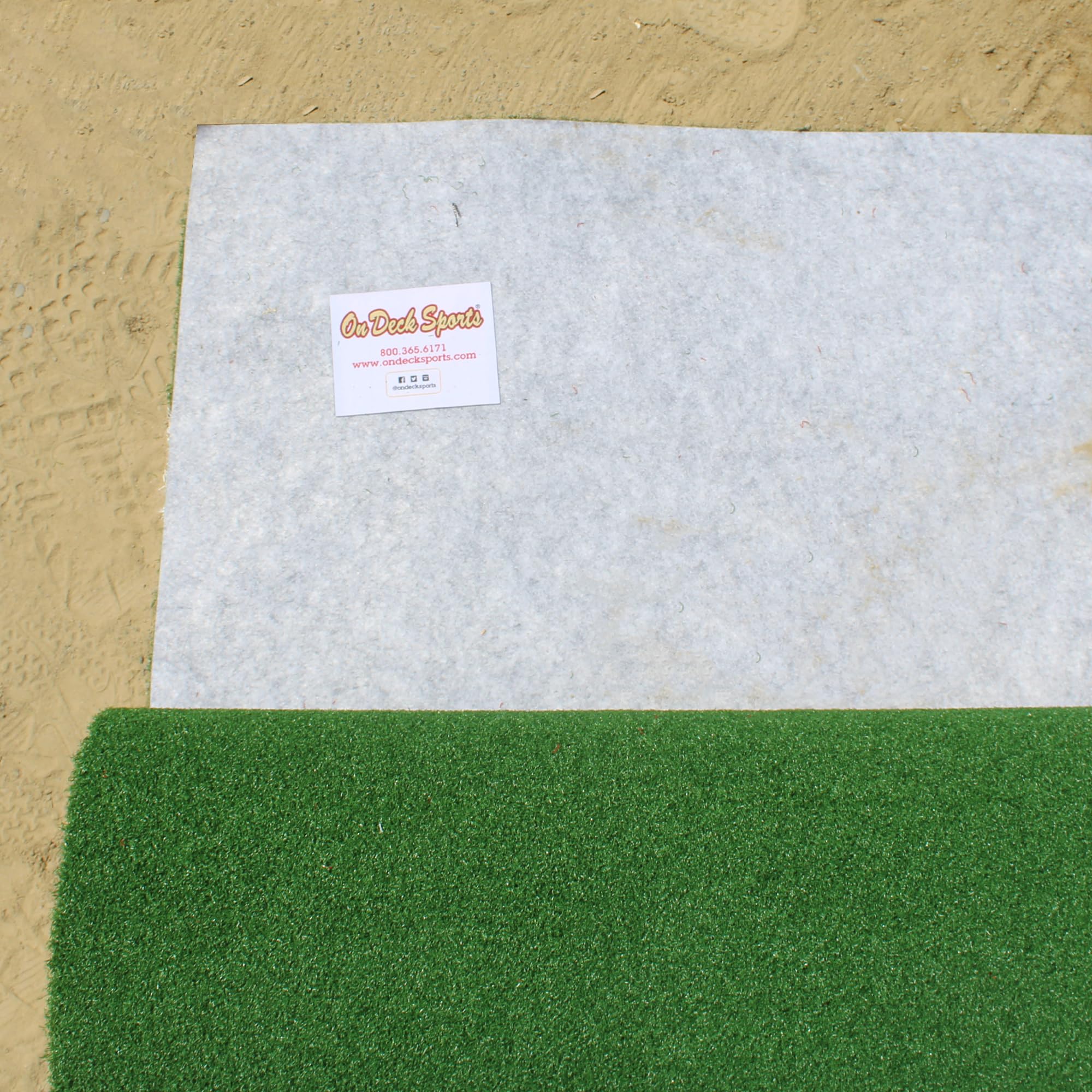 On Deck Sports 12' x 6' Baseball & Softball Batting Practice Mat with Throwdown Home Plate - Perfect for Backyard Training, Batting Cages & Field Practice