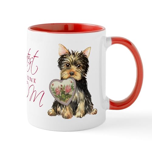 White/Red Inside - Yorkie Mom Mug
