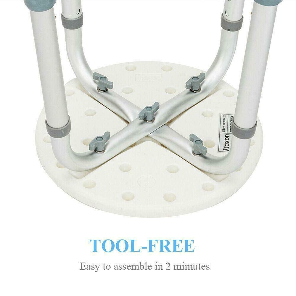 Adjustable Medical Shower Stool with Handle - Non-Slip Bath Seat for Elderly & Disabled - Perfect for Bathroom Safety and Relaxing Shower Experience
