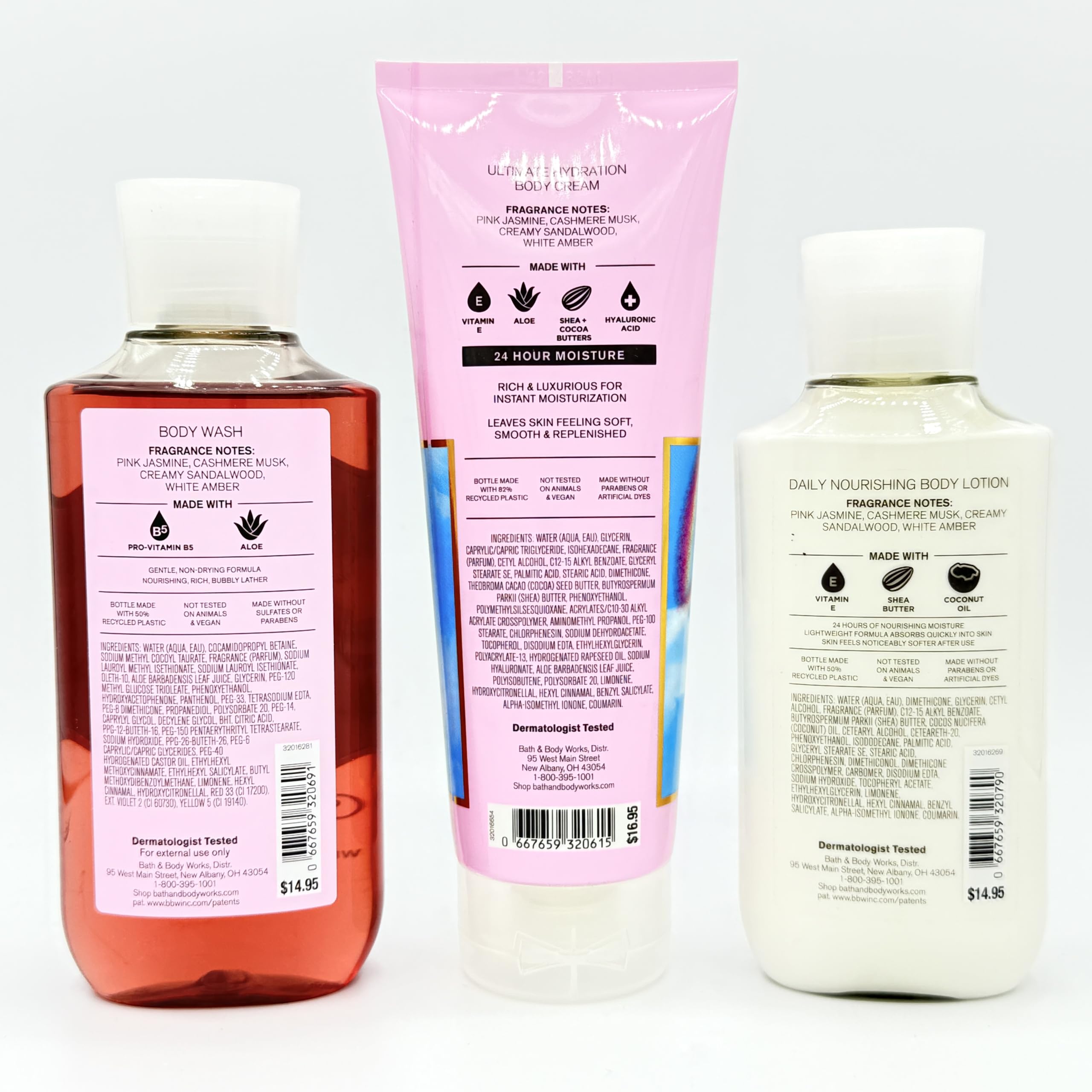 Luxury Pink Cashmere 3-Piece Bath & Body Gift Set - Moisturizing Body Wash, Ultra Shea Butter Cream & Nourishing Lotion | Perfect for Spa Day, Self-Care Routine & Holiday Gifts