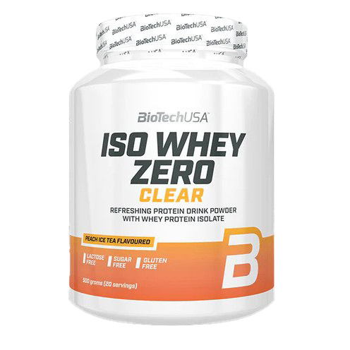 BioTechUSA Iso Whey Zero Clear Protein Powder - Peach Ice Tea Flavor, 500g for Post-Workout Recovery & Muscle Growth | Ideal for Gym, Fitness & Bodybuilding Enthusiasts