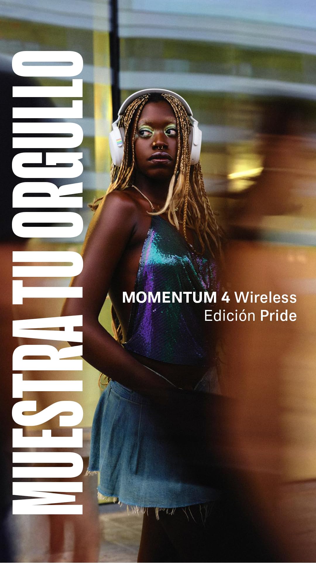 Sennheiser Momentum 4 Wireless Bluetooth Headphones with Adaptive Noise Cancellation - 60 Hour Battery Life, Customizable Sound & Lightweight Foldable Design (Pride Edition) - Perfect for Travel, Commuting & Home Office Use