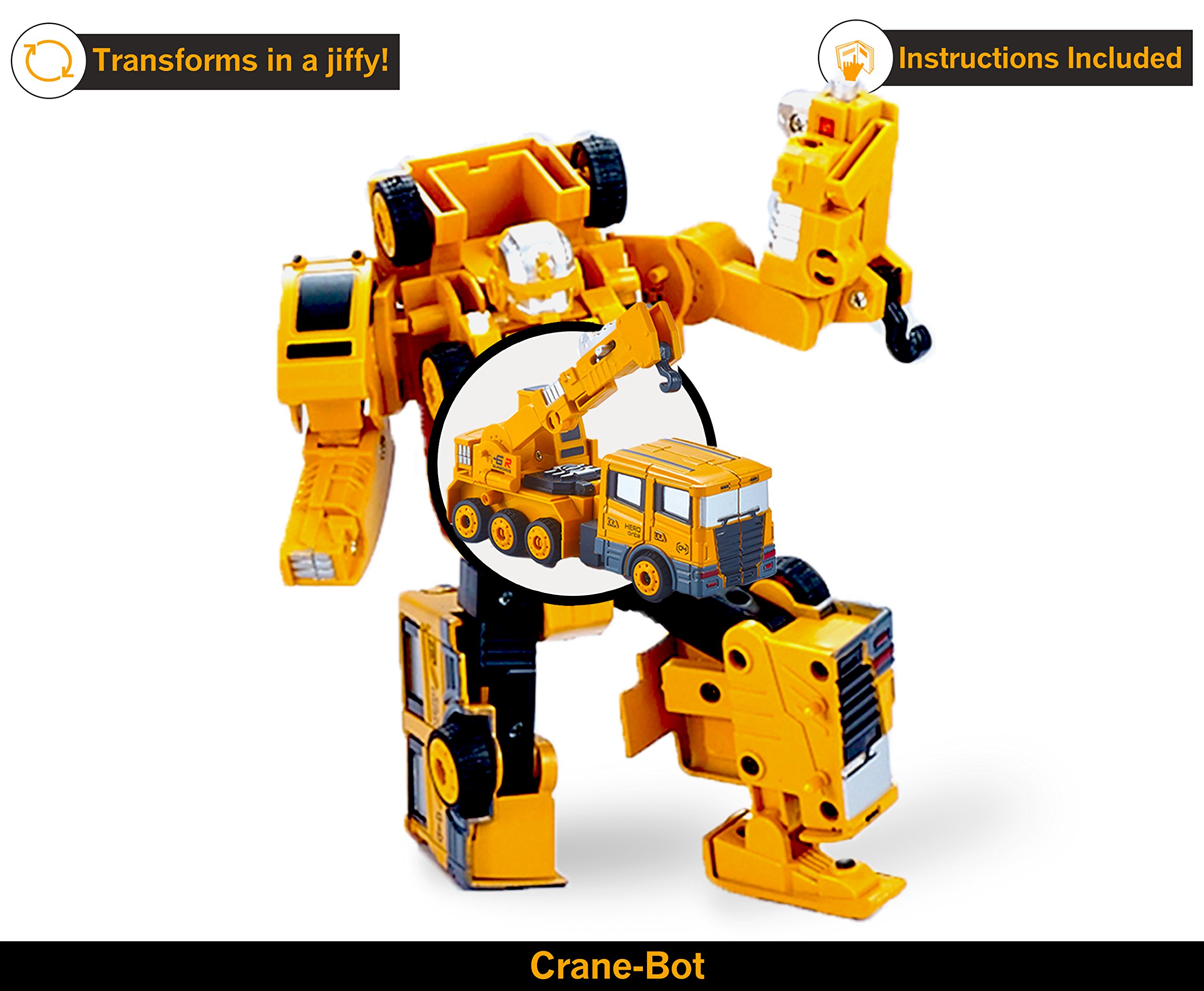 Big Mo's Toys Tractor Robot Construction Set - 5 Piece Transforming Truck to Robot STEM Building Kit - Educational DIY Action Figures for Kids - Perfect for Birthday, Christmas Gifts & Creative Playtime