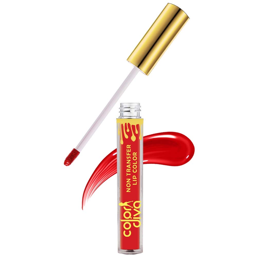 COLOR DIVA Long-Lasting Non-Transfer Matte Liquid Lipstick - Vibrant Tomato Red (6ml) | Smudge-Proof, All-Day Wear for Parties, Dates & Special Occasions