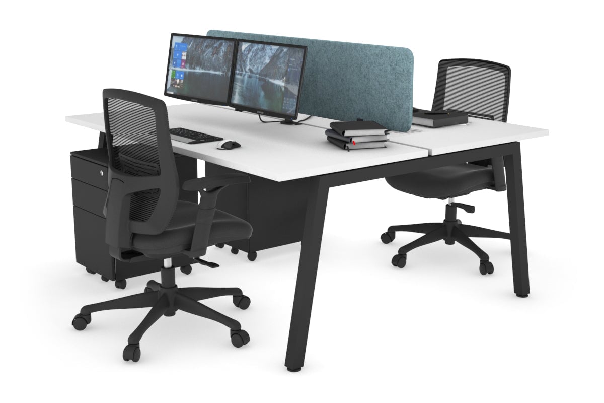 Quadro 2 Person Office Workstation Desk [1400L x 700W] - Perfect for Shared Workspaces & Collaborative Office Environments