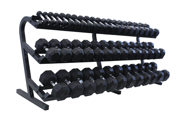 Troy Barbell TDR 3-Tier Dumbbell Rack - Holds 5 Pairs Up to 100LB - Horizontal Storage for Home Gym & Weightlifting Equipment Organization