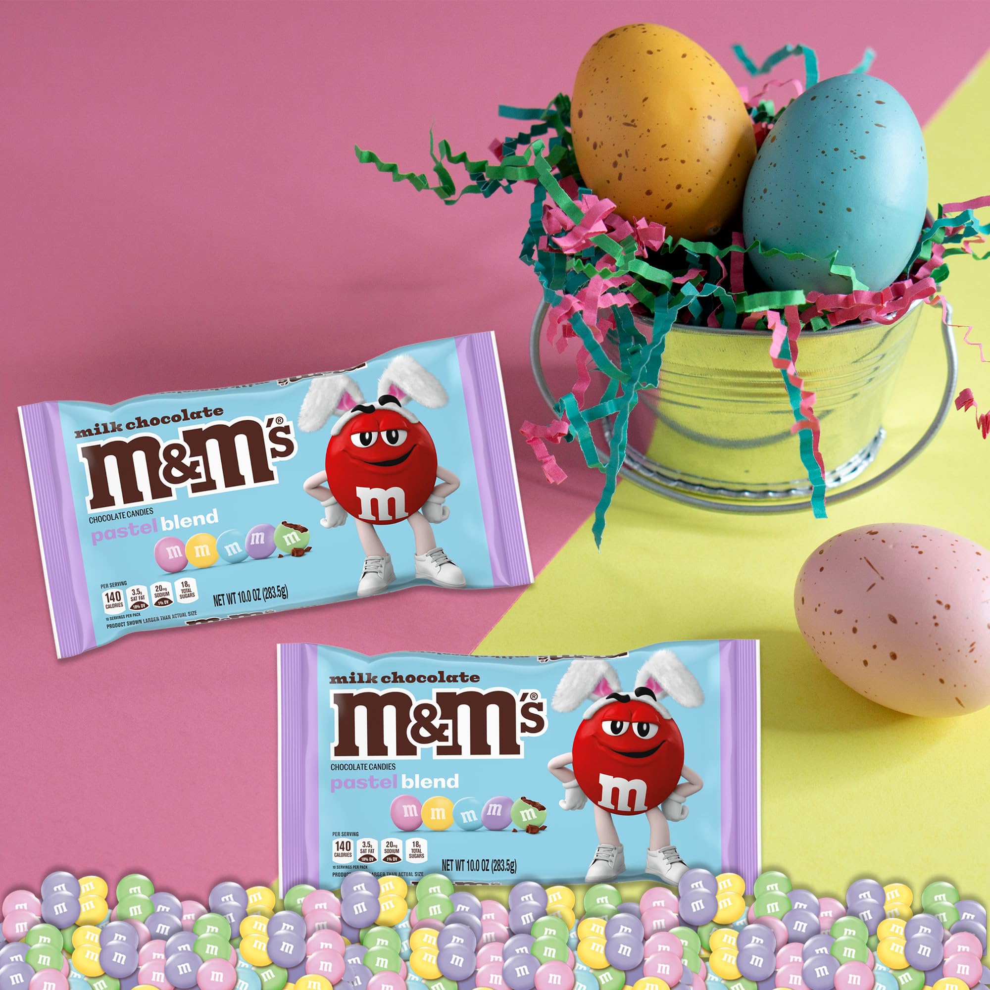 Easter M&M's Milk Chocolate Candy - 2 Pack Bulk Easter Treats for Egg Hunts, Baskets & Party Favors | Pastel Colored M&Ms for Easter Celebrations & Gifting
