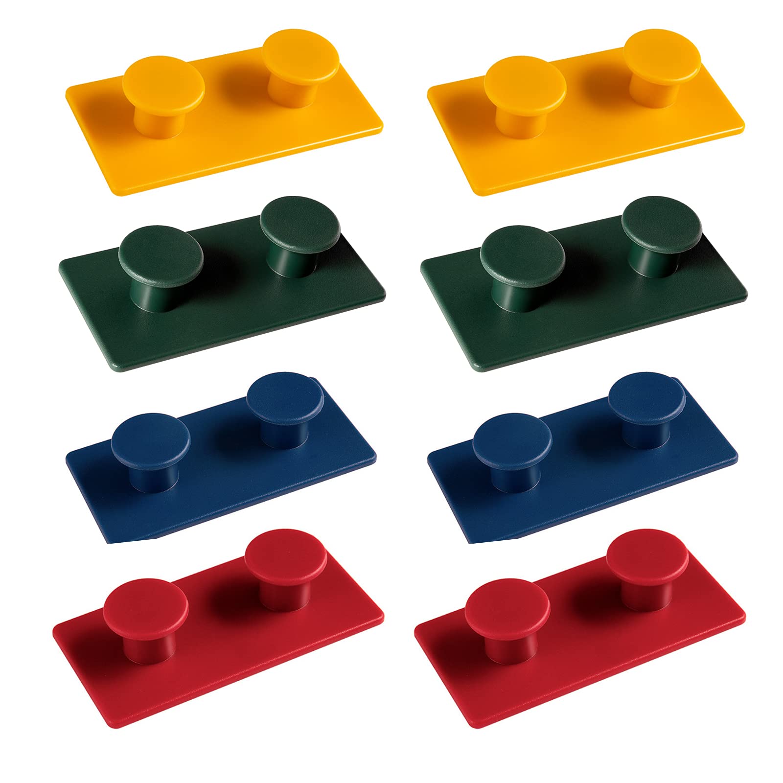 8-Pack MOROBOR Multi-Color Adhesive Wall Hooks - Strong Plastic Hangers for Backpacks, Towels, Keys & Coats - Decorative Kids Room Hooks for Bedroom, Bathroom & Kitchen Organization