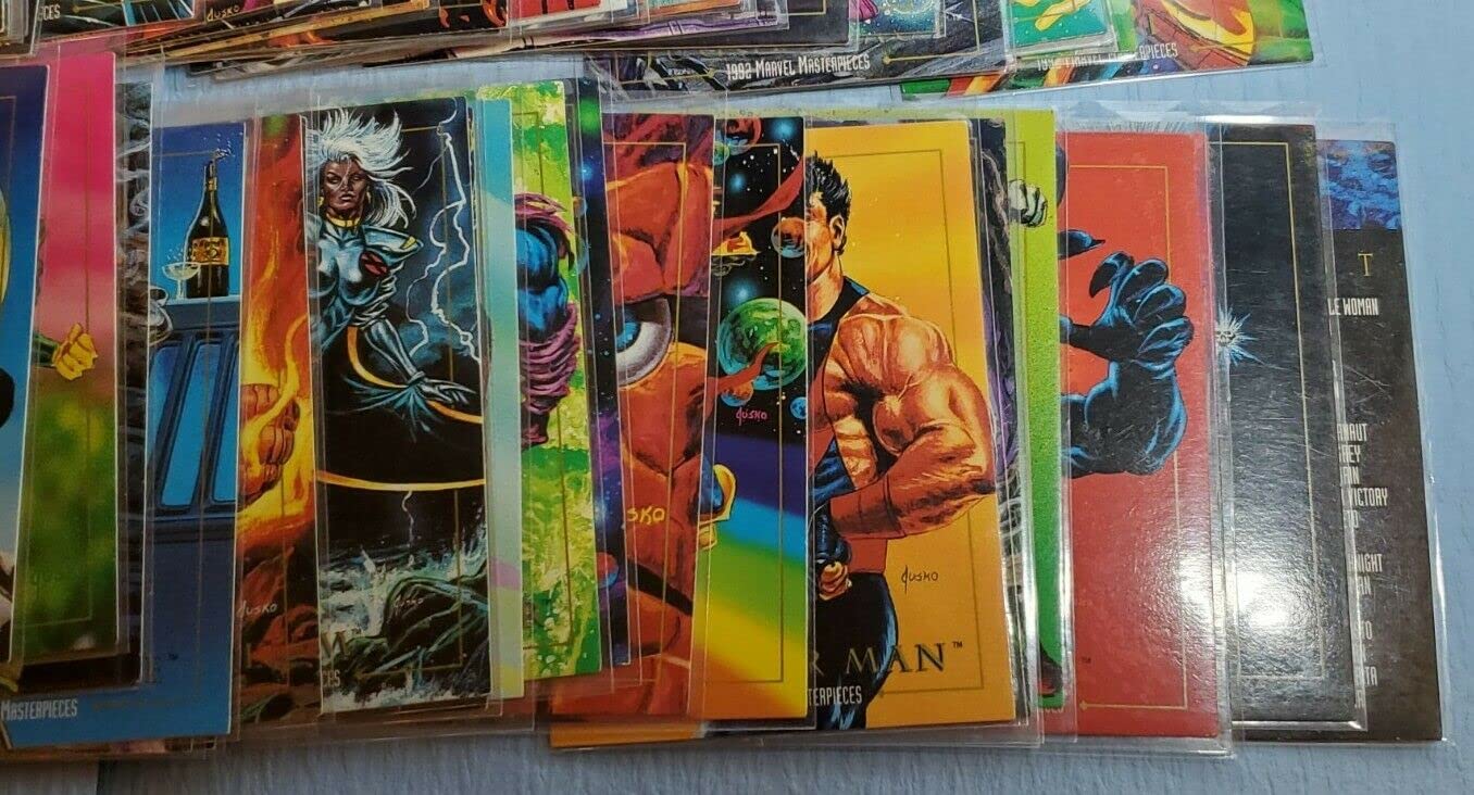 1992 Marvel Masterpieces Series I Base Set - 100 NM/M Trading Cards Featuring Joe Jusko Art, Spider-Man & More | Collectible Marvel Comics Cards for Display, Investment & Nostalgia