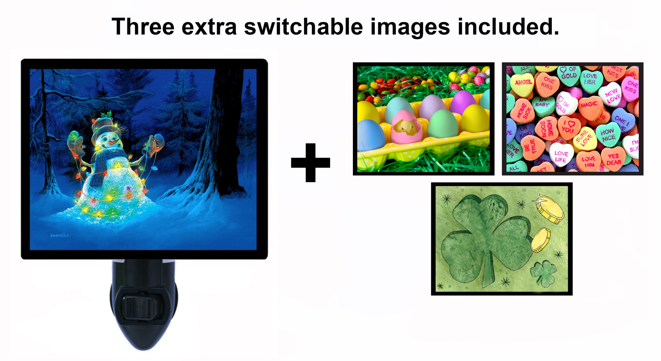 Switchable LED Night Light with Holiday Themes - Perfect for Bedroom, Nursery, and Holiday Decor