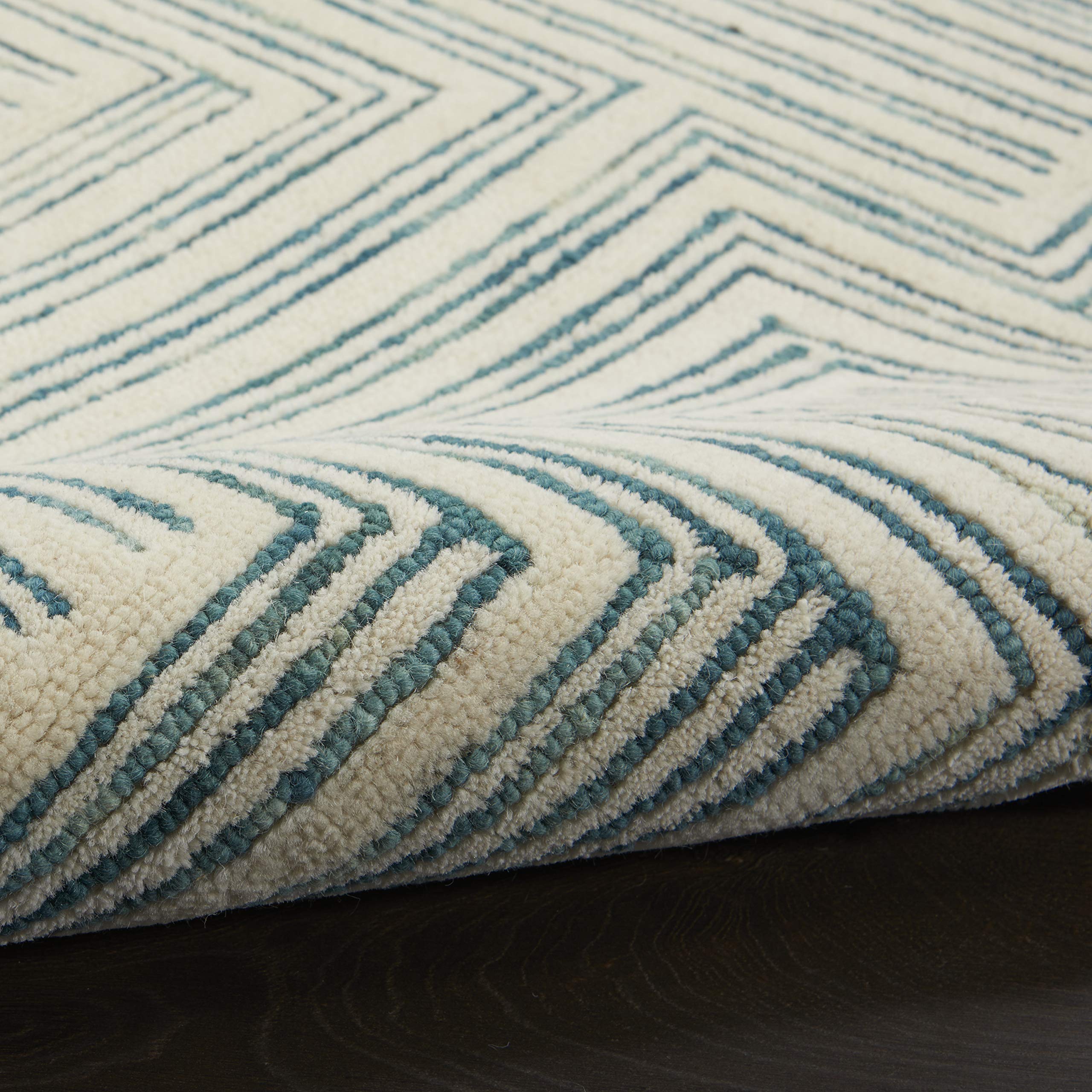 Nourison Linked Bohemian Ivory/Turquoise 5' x 7'6