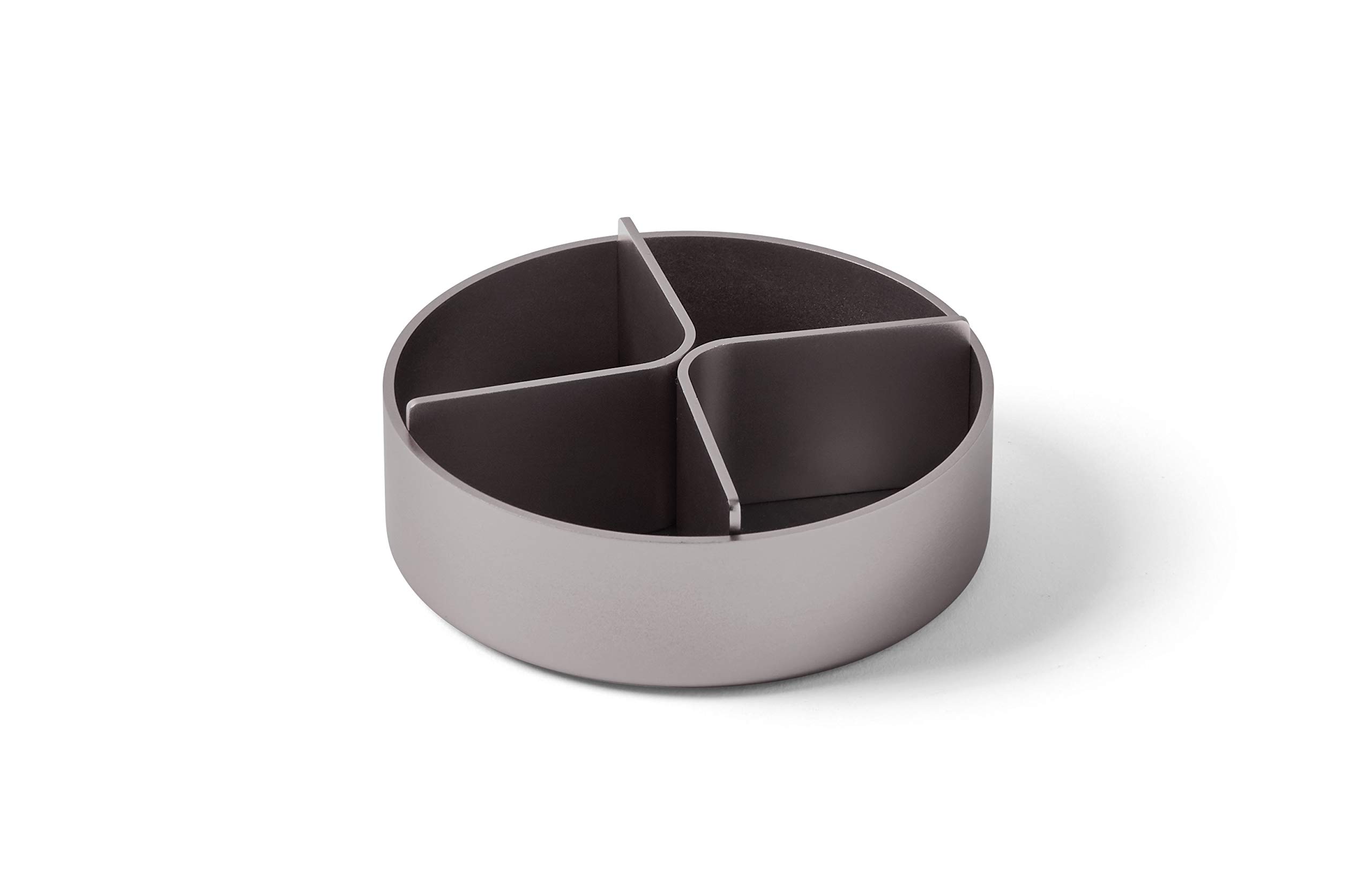 Lexon City Desk Tray Round 4 Compartments - Aluminum Organizer with Soft Gold Finish | Perfect for Office, Home & Workspace Organization