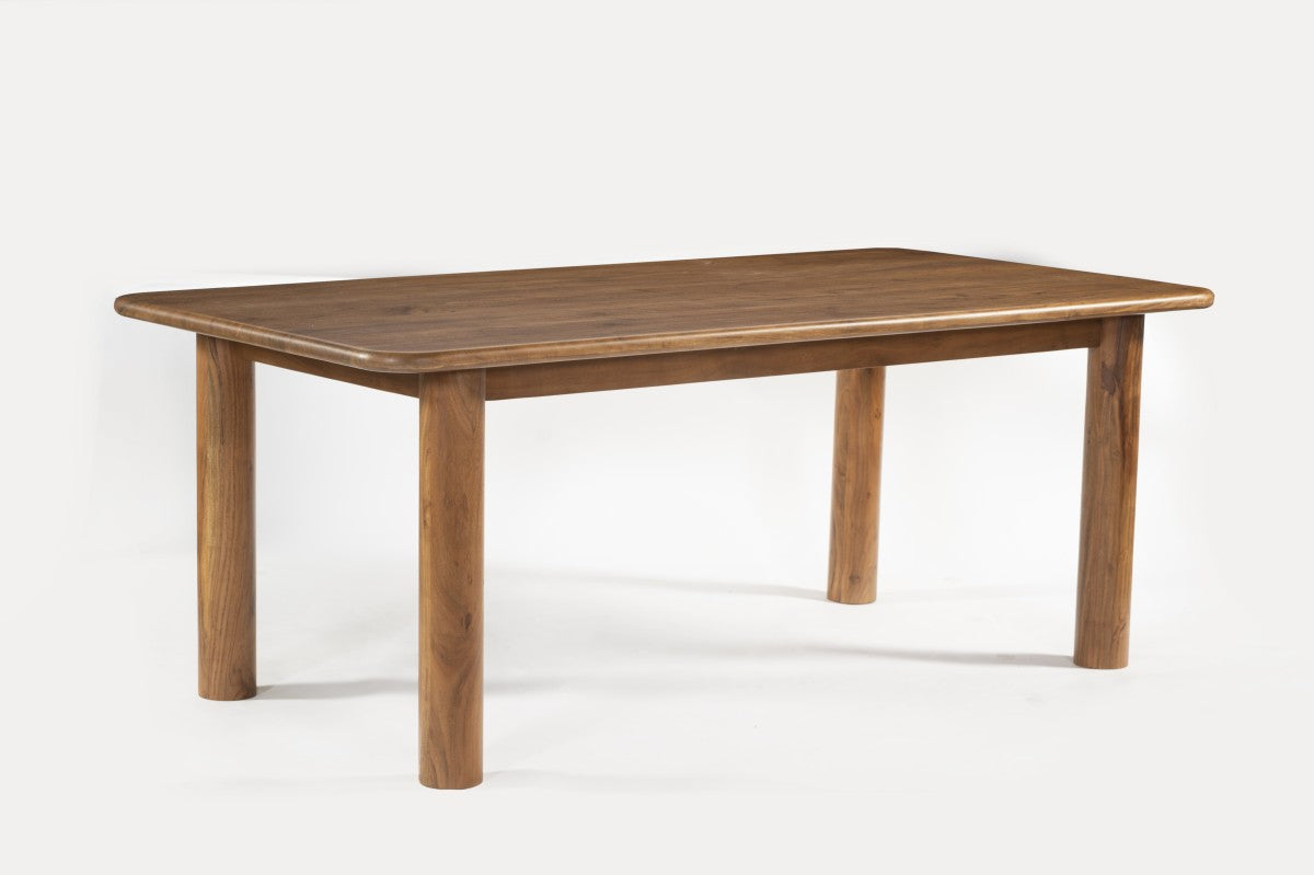 **Acacia Wood Dining Table - Rustic Brown Farmhouse Style for Kitchen & Dining Room - Perfect for Family Gatherings & Dinner Parties**
