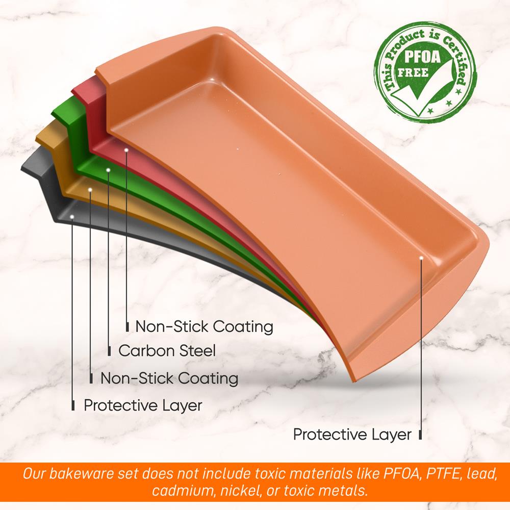 Non-Stick Baking Pan with Lid - 9x13 Inch Rectangular Cake Pan Set for Oven, Perfect for Cakes, Brownies, Lasagna & Meal Prep - Dishwasher Safe & Easy Clean