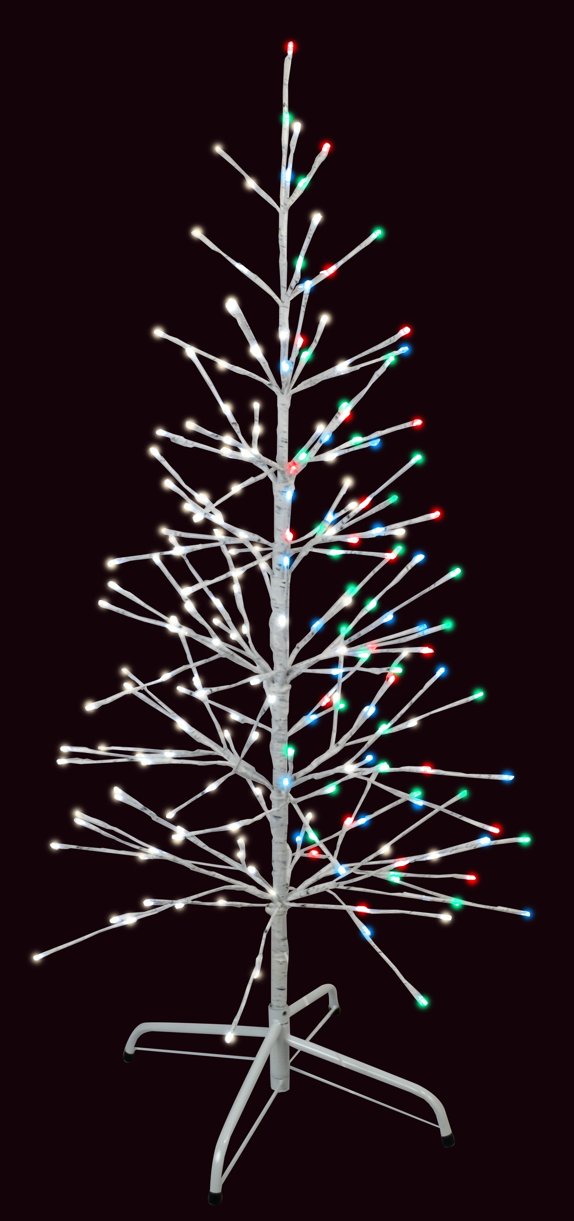 4' Color Changing LED White Wrapped Birch Tree - Warm White to Multi Color Changing Artificial Tree for Indoor/Outdoor Holiday & Party Decorations