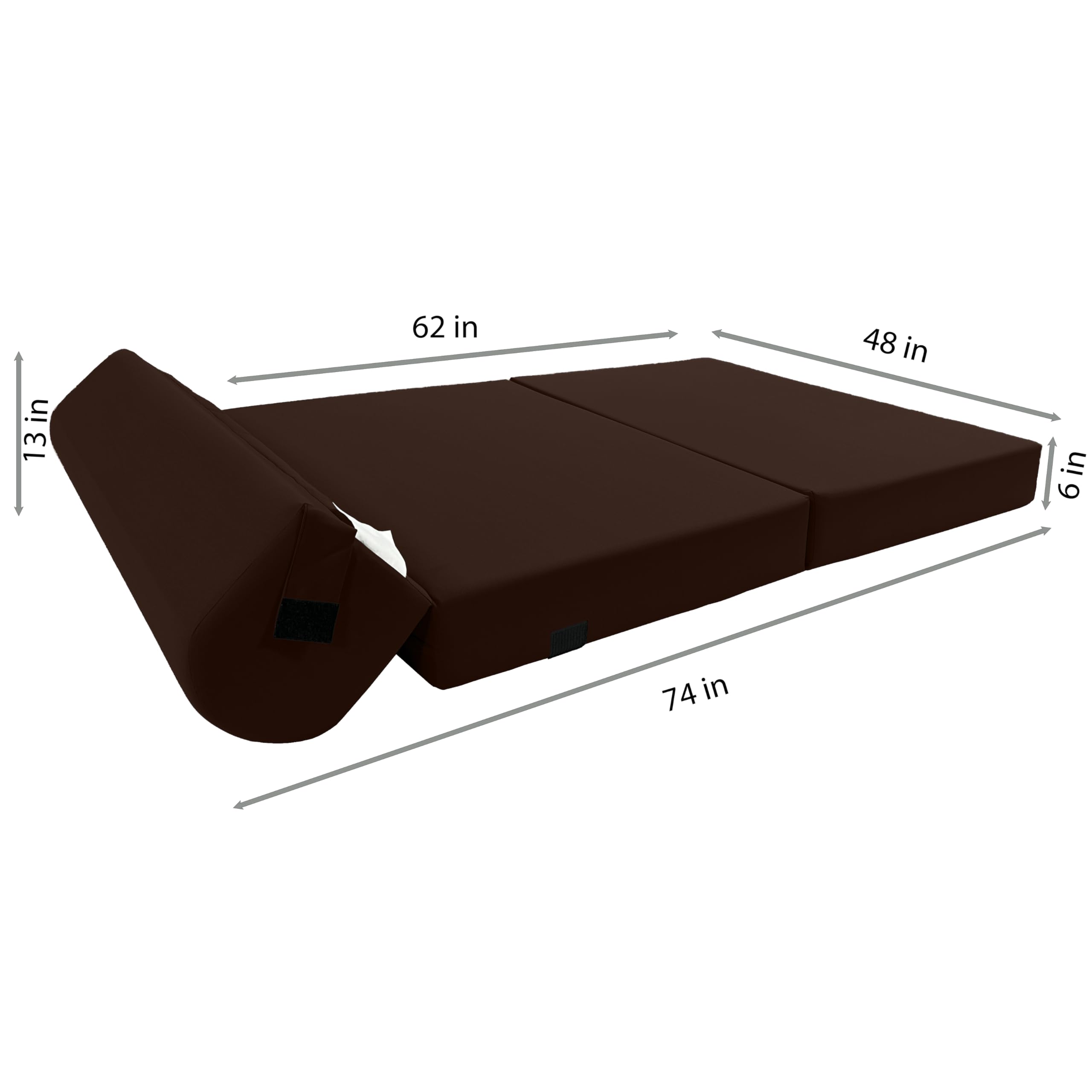 D&D Futon Sleeper Chair - Convertible Folding Bed Sofa with High Density Foam Mattress (72
