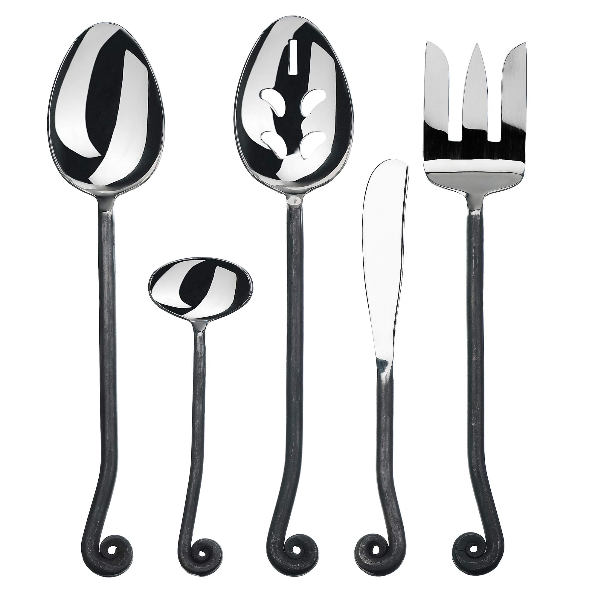 Gourmet Settings 5-Piece Stainless Steel Flatware Set - Treble Clef Collection (Matte/Polished Finish) - Knife, Fork & Spoons - Dishwasher Safe - Perfect for Dinner Parties, Weddings & Formal Dining