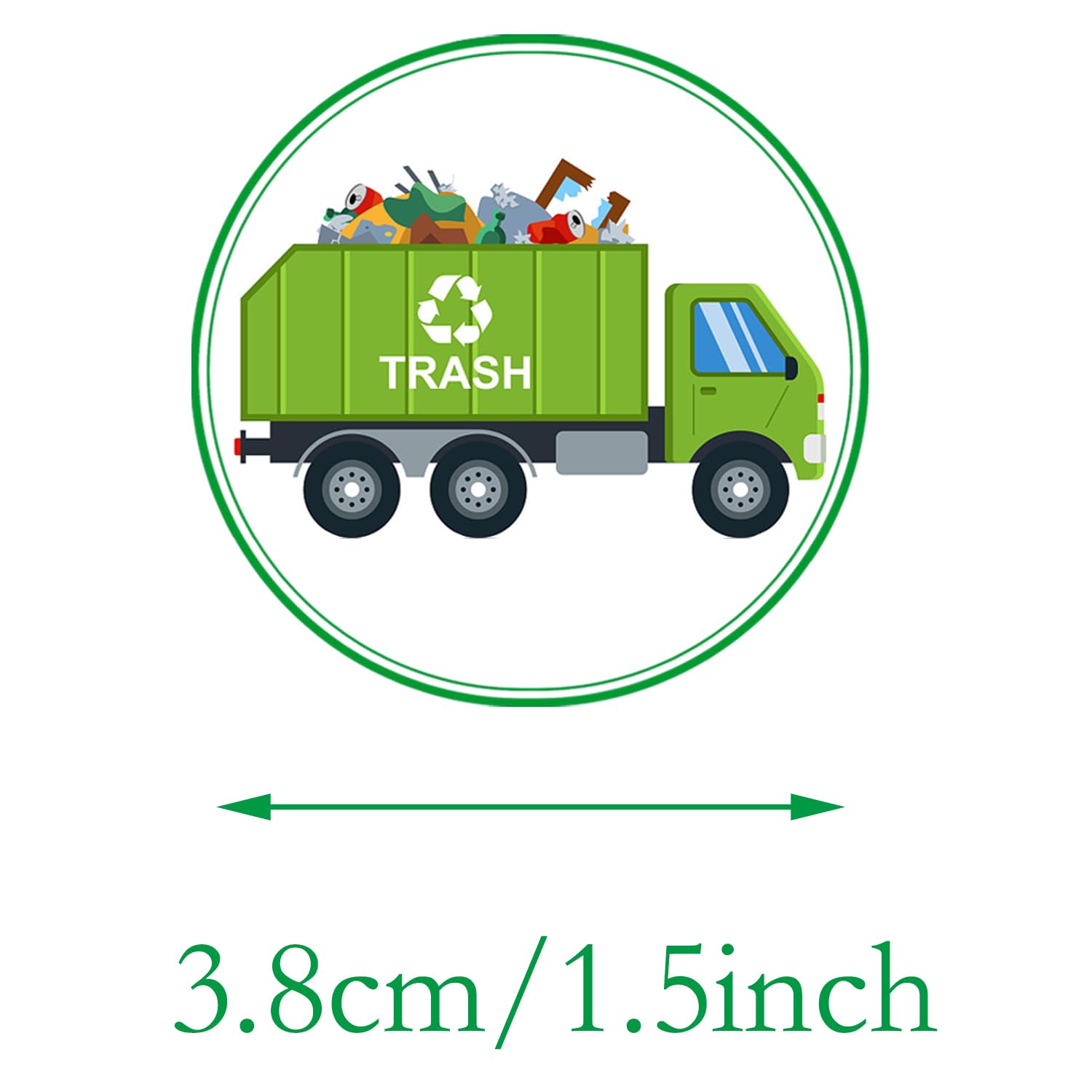 Oringaga 500-Piece Garbage Truck Party Decorations Set - Recycle Roll Stickers, DIY Labels for Birthday, Baby Shower & Gender Reveal Parties - Perfect for Kids' Themed Events & Classroom Activities
