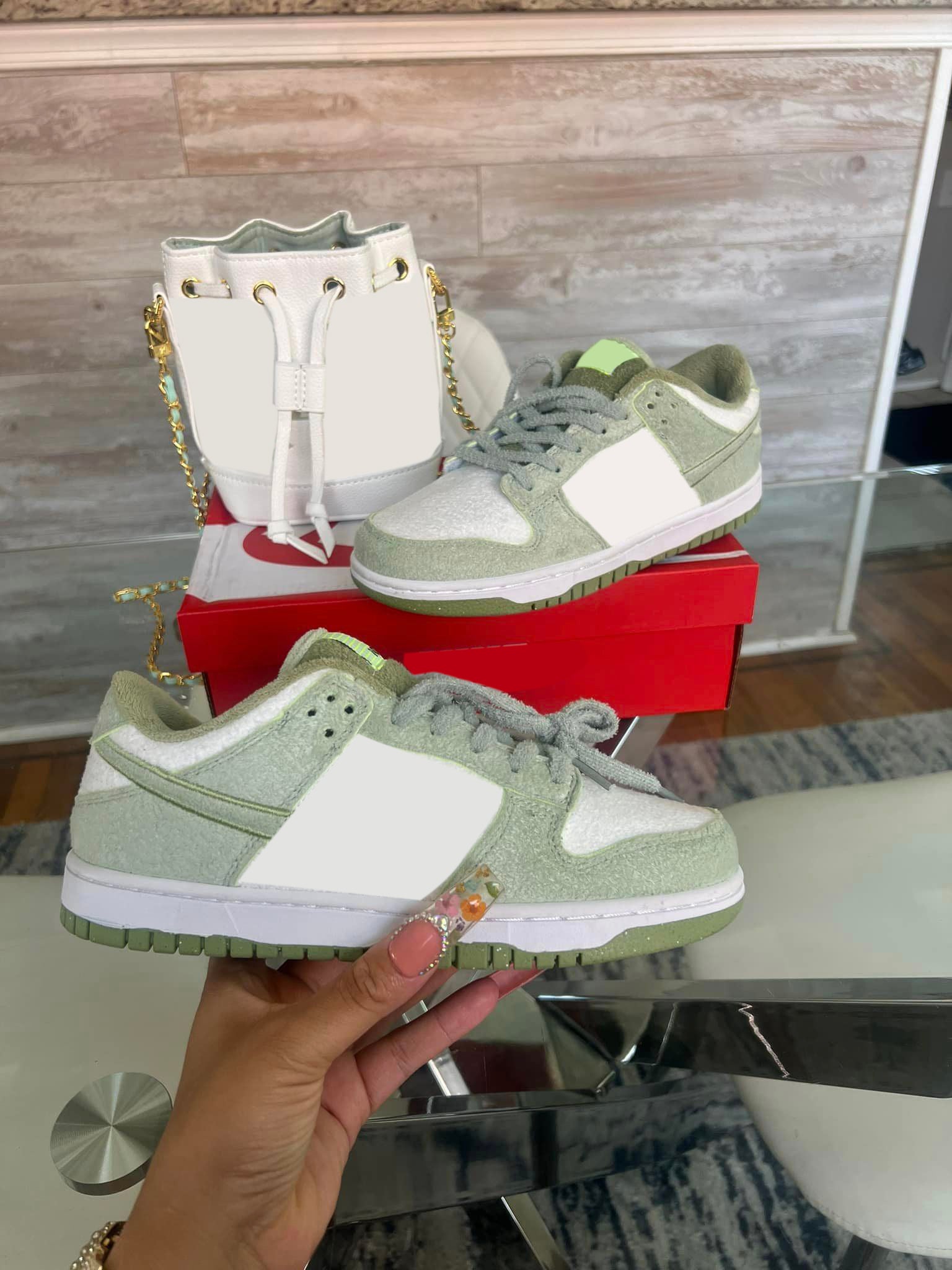 Light Green Women's Shoes & Crossbody Bag Set - Stylish Comfort for Casual Outings, Travel & Everyday Wear