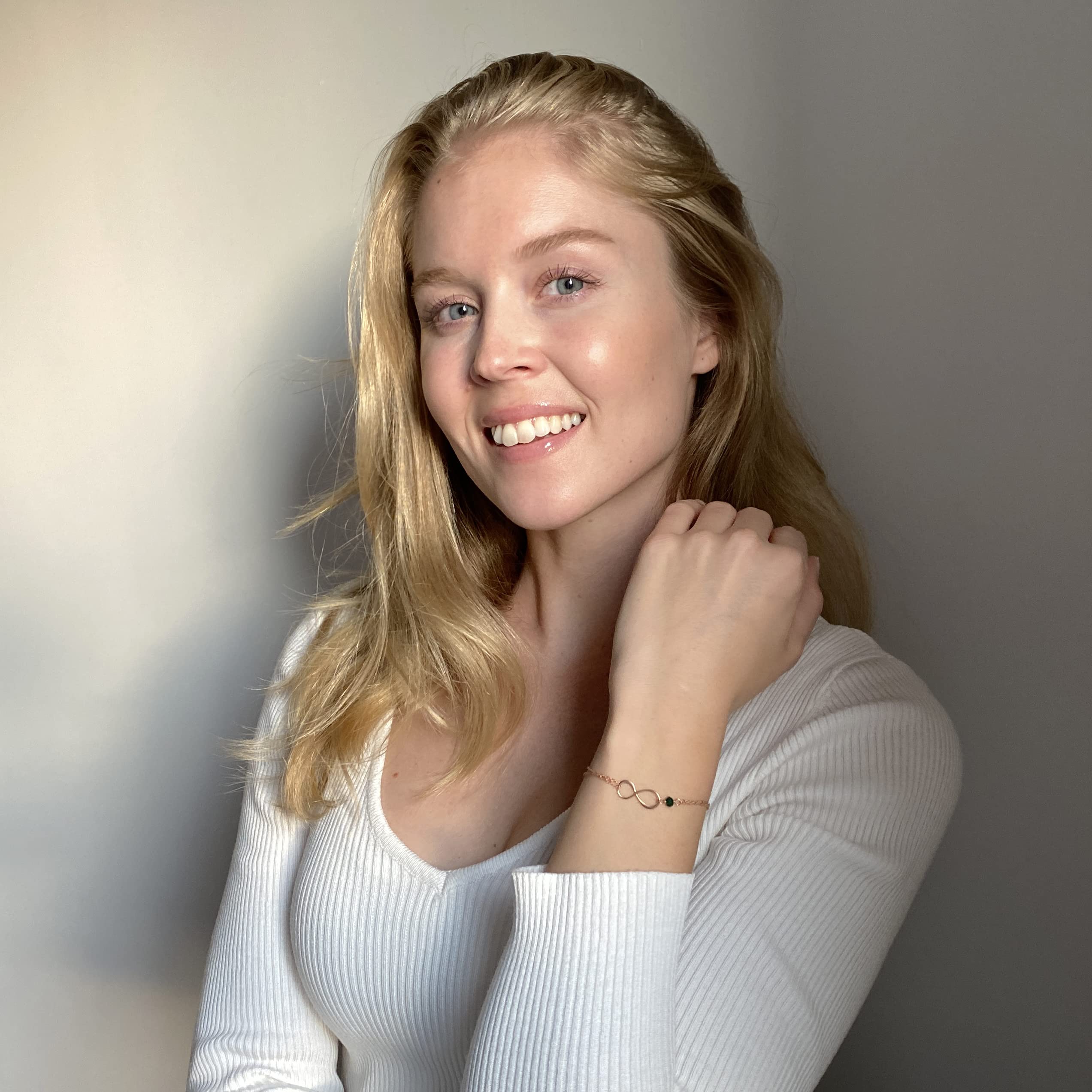Handmade Gold Birthstone Infinity Charm Bracelet - November Citrine Gemstone, 14K Gold Filled & Vermeil Jewelry - Perfect Birthday Gift for Women, Anniversary Present, Mother's Day Gift | Ideal for Everyday Wear, Special Occasions & Gift Giving