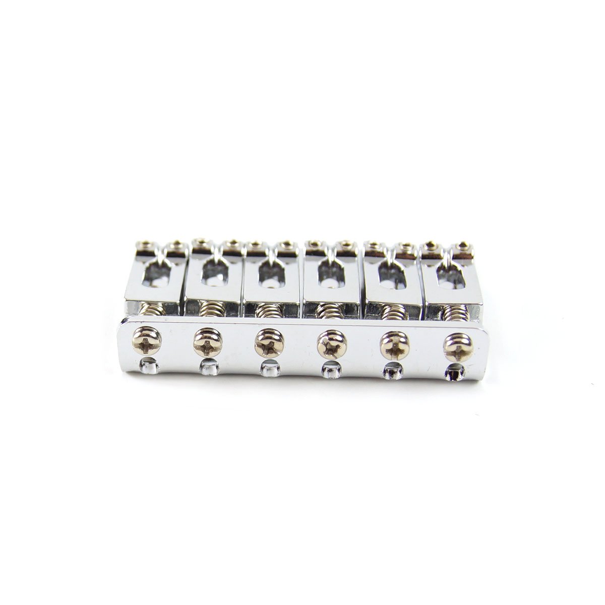 65mm Chrome Hardtail Bridge with 6-Saddles for Small Non-Tremolo Electric Guitar - Perfect for Rock, Blues & Studio Recording