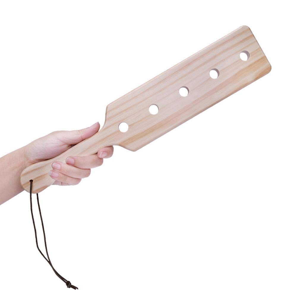 14 Inch Wooden Spanking Paddle for Adults - BDSM Sex Toy with 5 Airflow Holes - Perfect for Sensual Play, Spanking Games & Couples Bonding