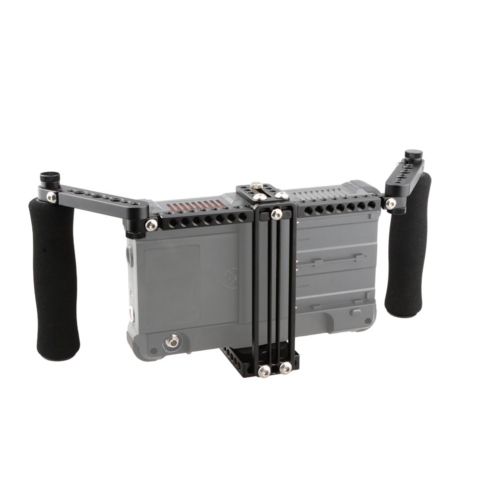 CAMVATE Adjustable Monitor Cage for 5-7 Inch LCD Screens - Durable Aluminum Alloy Bracket with Ergonomic Handles - Perfect for DSLR Camera Rigs, Video Production & Field Monitoring