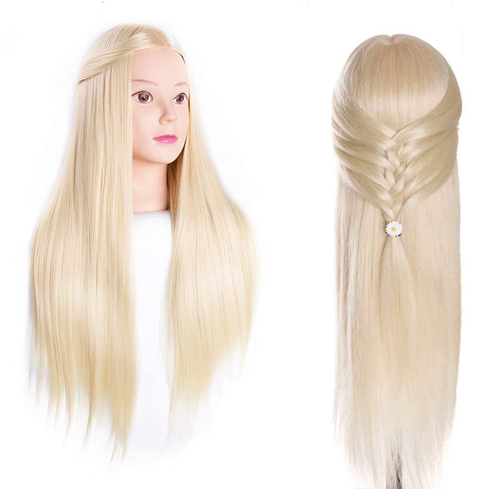 65cm Long Hair Training Head for Barber & Hairdressing Practice - Mannequin Head with Perming Tools (6pcs Included, No Part 4#) - Perfect for Salon Training, Cosmetology Students & Home Hair Styling Practice