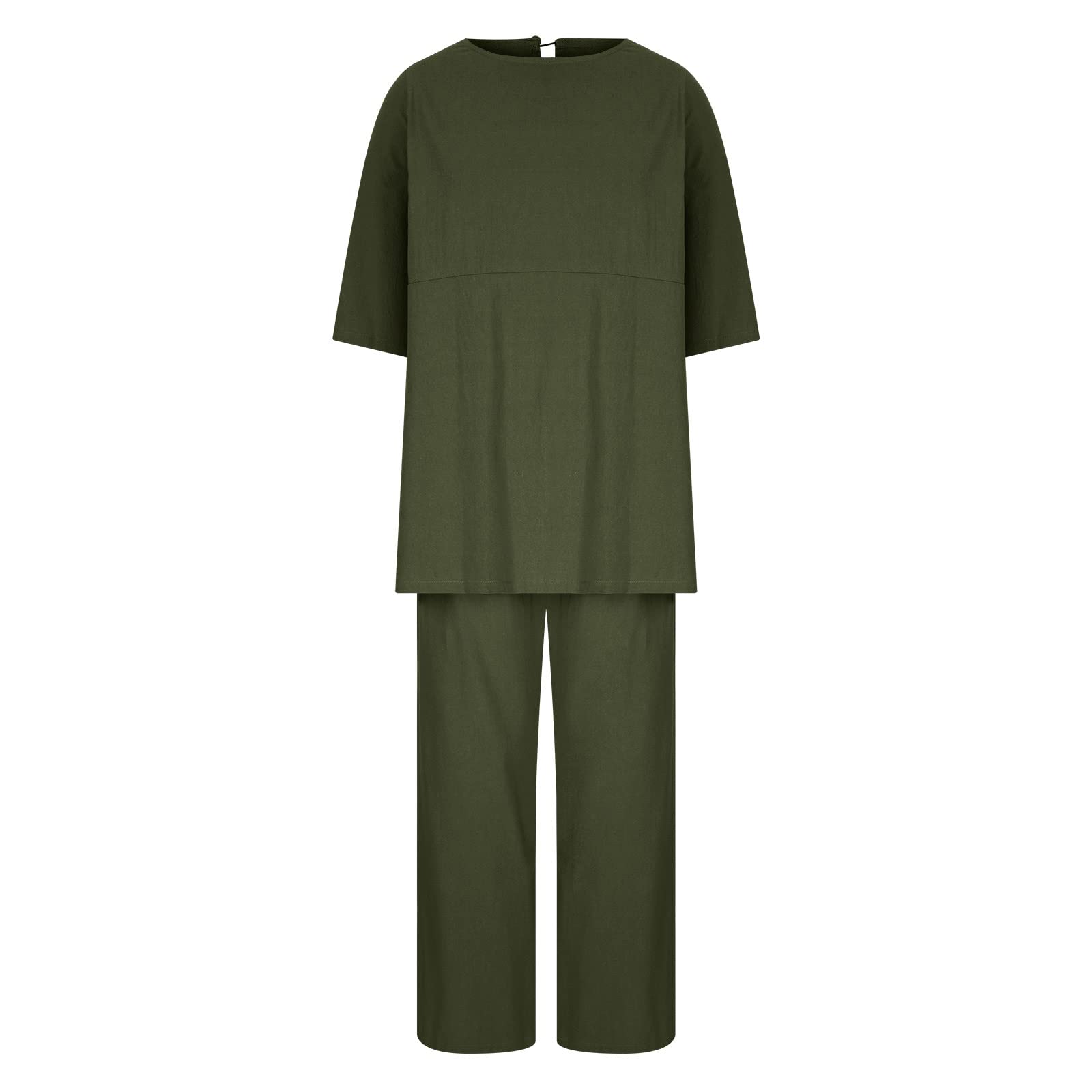 Oelaio Women's 2-Piece Lounge Set - Soft Cotton Casual Pajama & Pants Outfit - Plus Size Matching Sleepwear for Fall - Perfect for Home Relaxation & Comfortable Nightwear