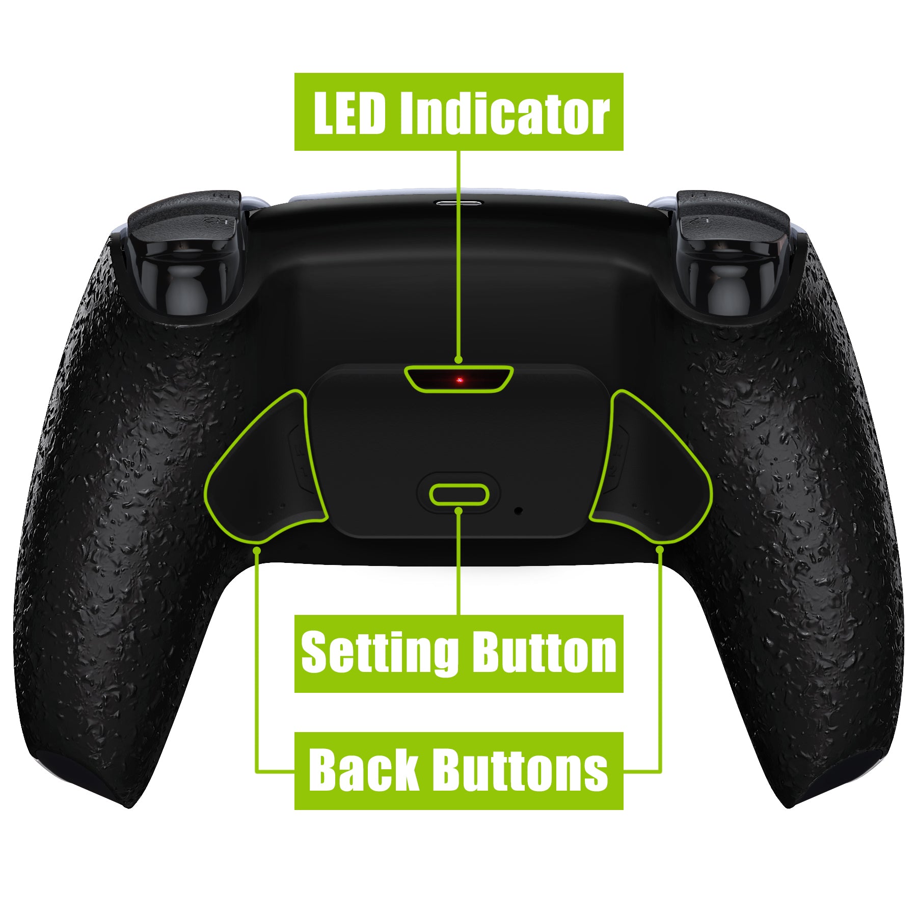 eXtremeRate Remappable Rise 2.0 Remap Kit for PS5 Controller BDM-010 & BDM-020 - Textured Black Back Buttons for Enhanced Gaming Performance - Perfect for FPS, Racing & Competitive Gaming
