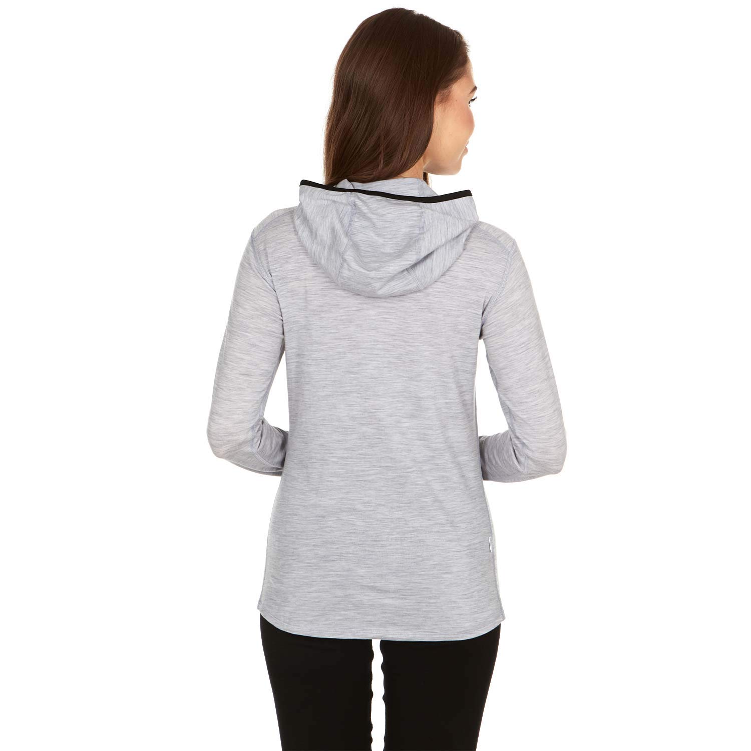 Women's Lightweight 1/4 Zip Sun Protection Hoodie - 84% Merino Wool for Hiking, Running & Outdoor Activities