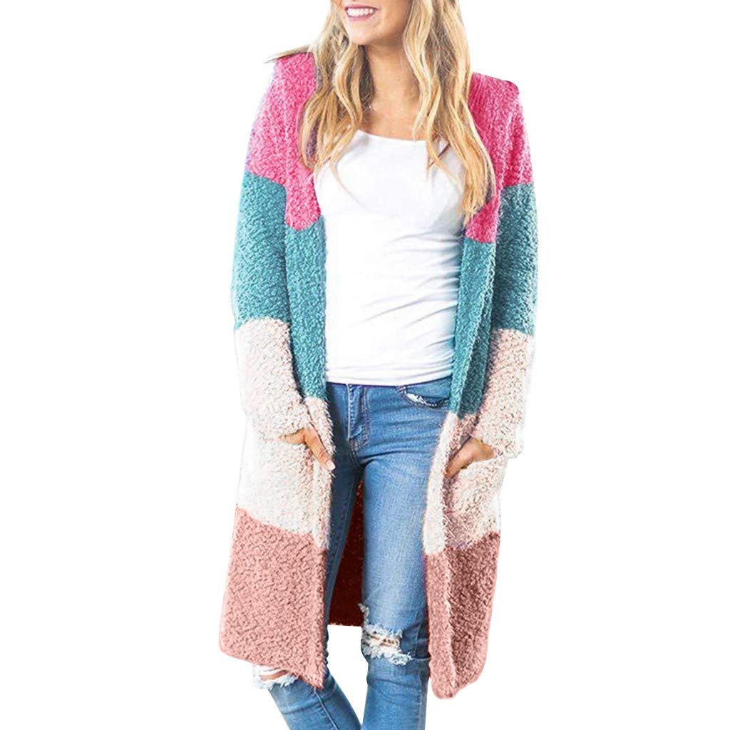 Women's Lightweight Long Sleeve Chunky Knit Cardigan Sweater - Open Front Cozy Pullover with Pockets | Perfect for Fall Layering, Office Wear & Casual Outfits