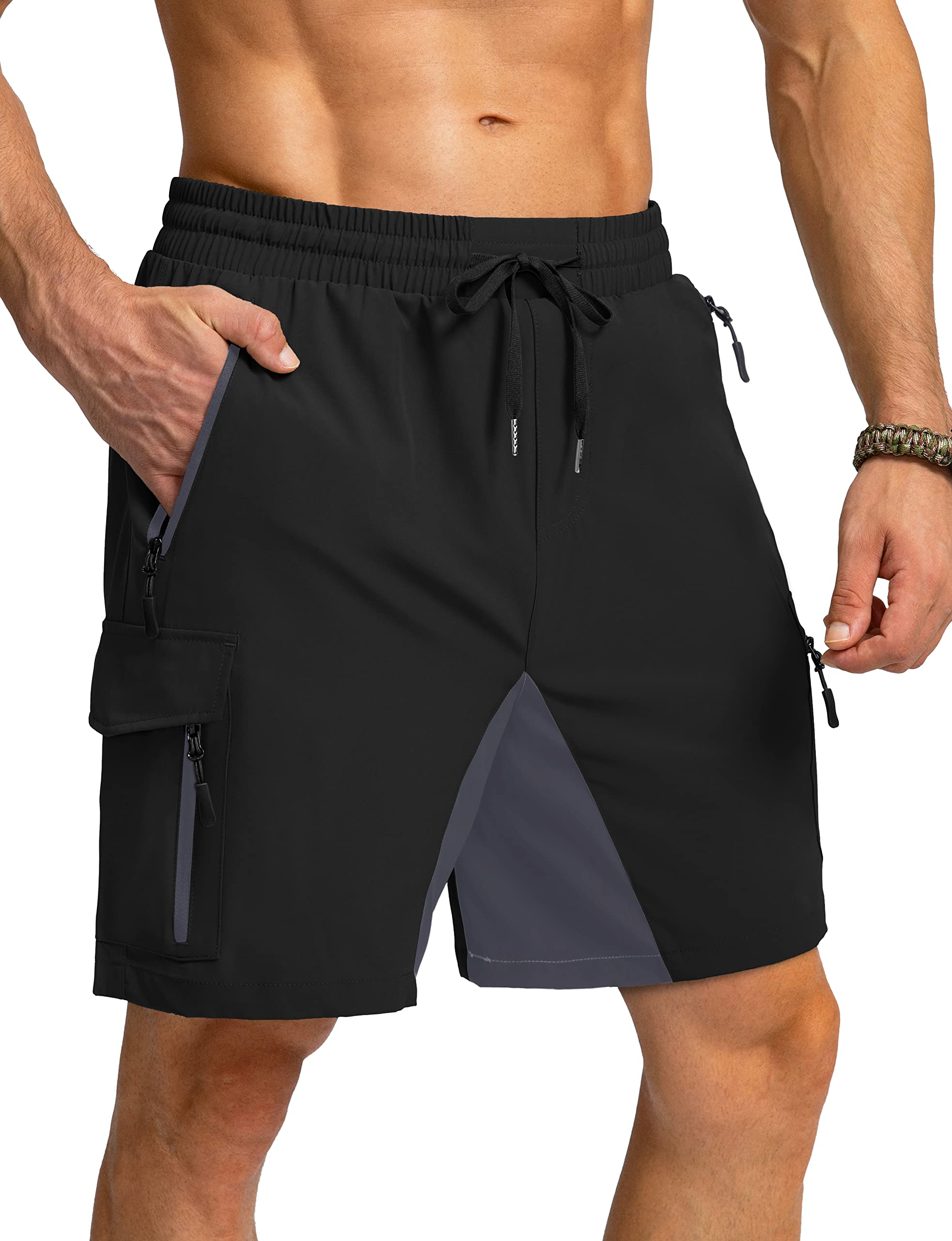 **Men's Quick Dry Hiking Cargo Shorts with 6 Pockets - Stretch Outdoor Travel Shorts for Fishing, Camping & Adventure | Lightweight & Durable**