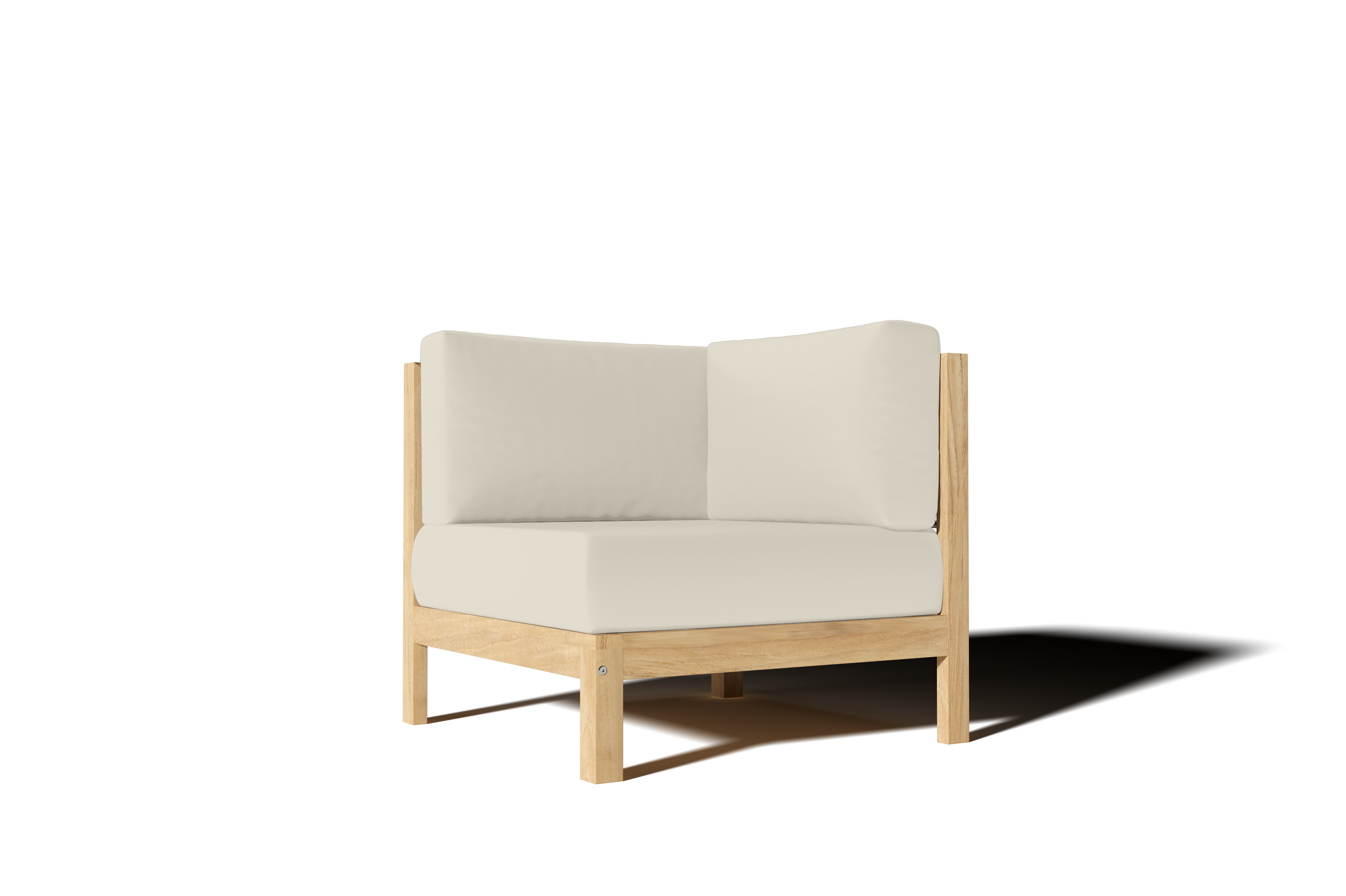 Premium Teak Outdoor Sectional Corner Sofa with Sunbrella Fabric Cushions - Waterproof & UV Resistant Patio Furniture for Backyard, Poolside & Garden Relaxation