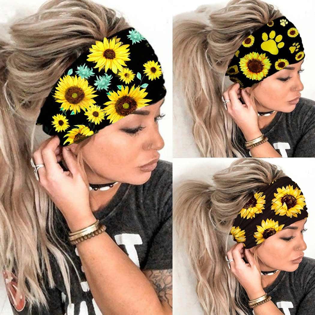 Stylish Extra Wide Sunflower Headbands for Women - Fashionable Hair Accessories for Summer, Weddings, and Outdoor Events