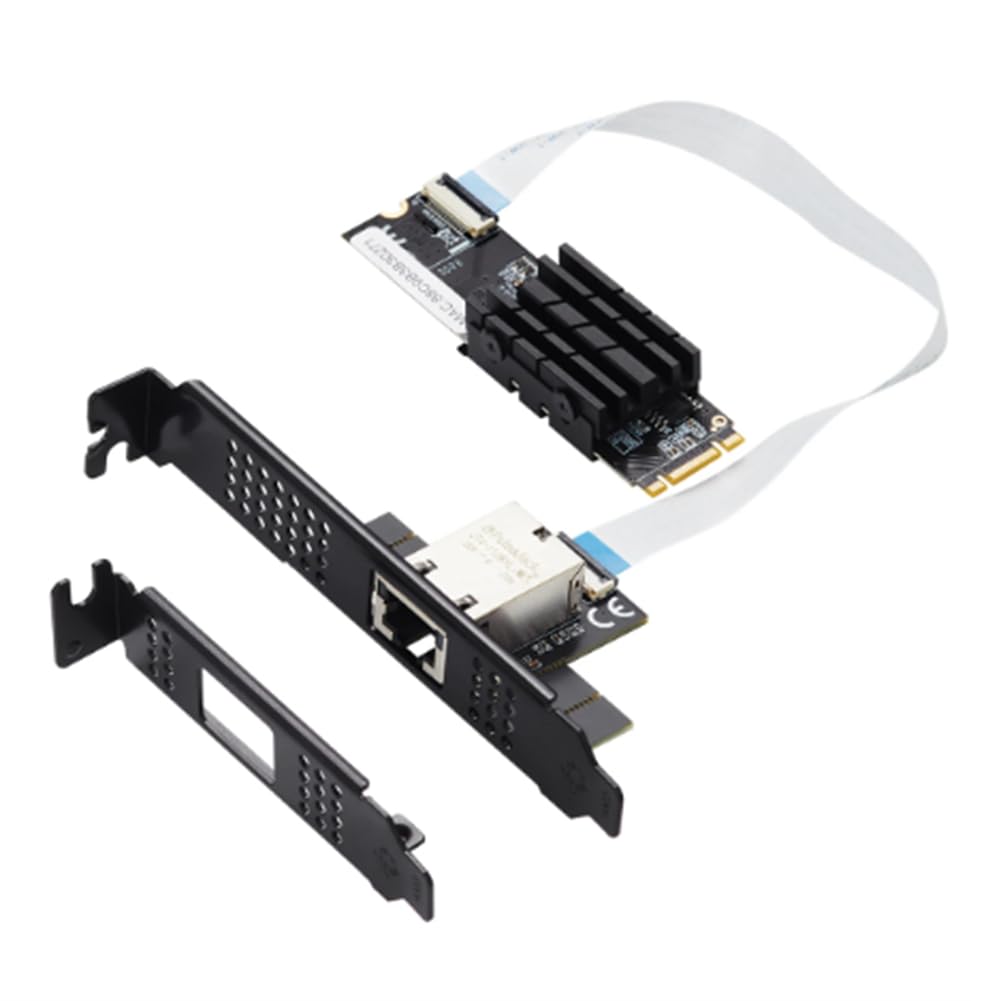 Kcvzitrds M.2 to 10G Ethernet NIC - B Key & M Key Compatible - 10G/2.5G/1G RJ45 LAN Adapter Card with AQC107 Chipset - Perfect for Gaming PCs, Workstations, and High-Speed Networking Solutions