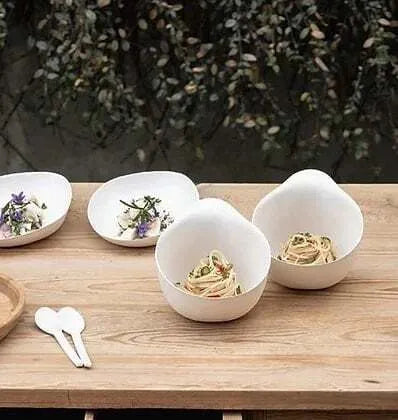 Organic Nest Sugarcane Tasting Bowl Set - Eco-Friendly Handcrafted Dessert Bowls for Ice Cream, Pudding & Fruit - Perfect for Home, Parties & Gifts
