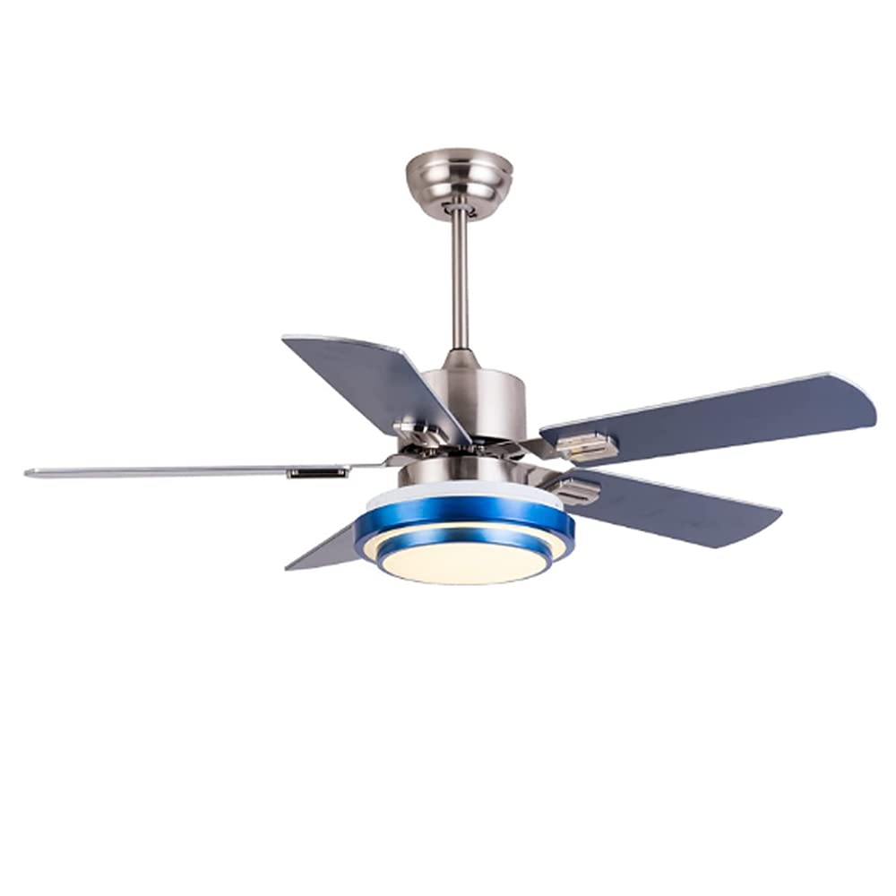 SCZWP8 Modern Mediterranean Style LED Ceiling Fan with Light - Remote Control, Dimming, Silent & Invisible Blades - Perfect for Dining Room, Living Room & Bedroom